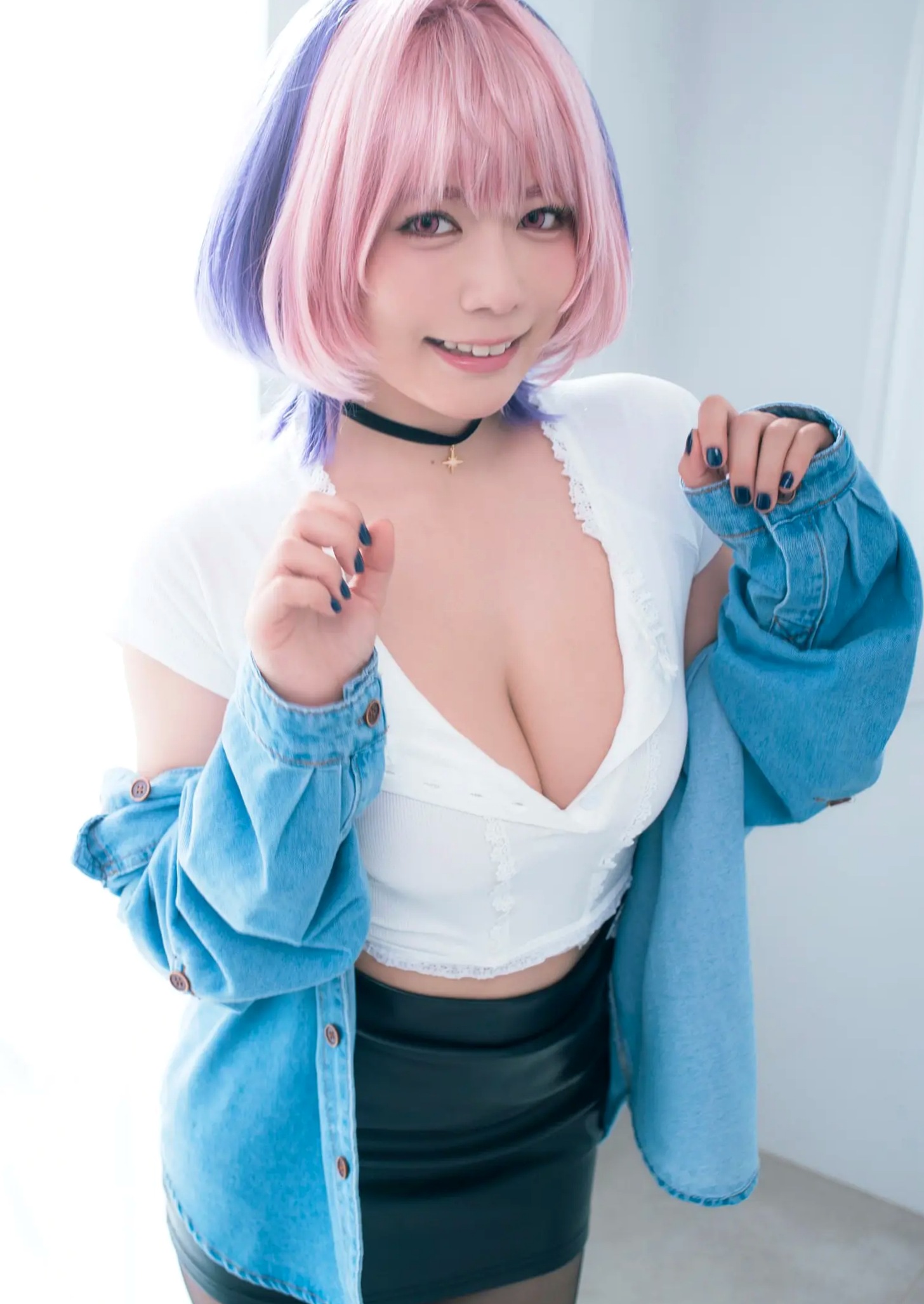 東雲うみ - のあ先輩“の”コスプレ:日本女神比基尼黑丝性感写真