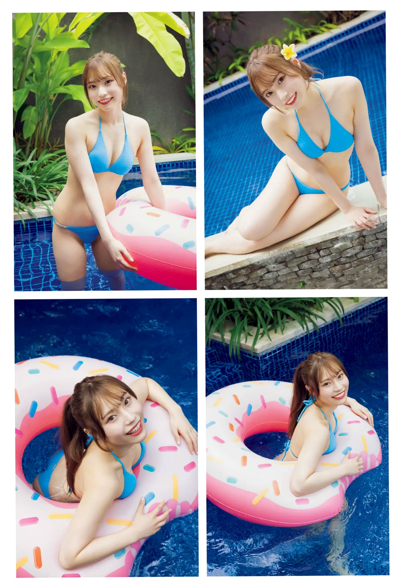 川越紗彩 - なんとかなるなる 户外泳池与清凉内衣私房写真