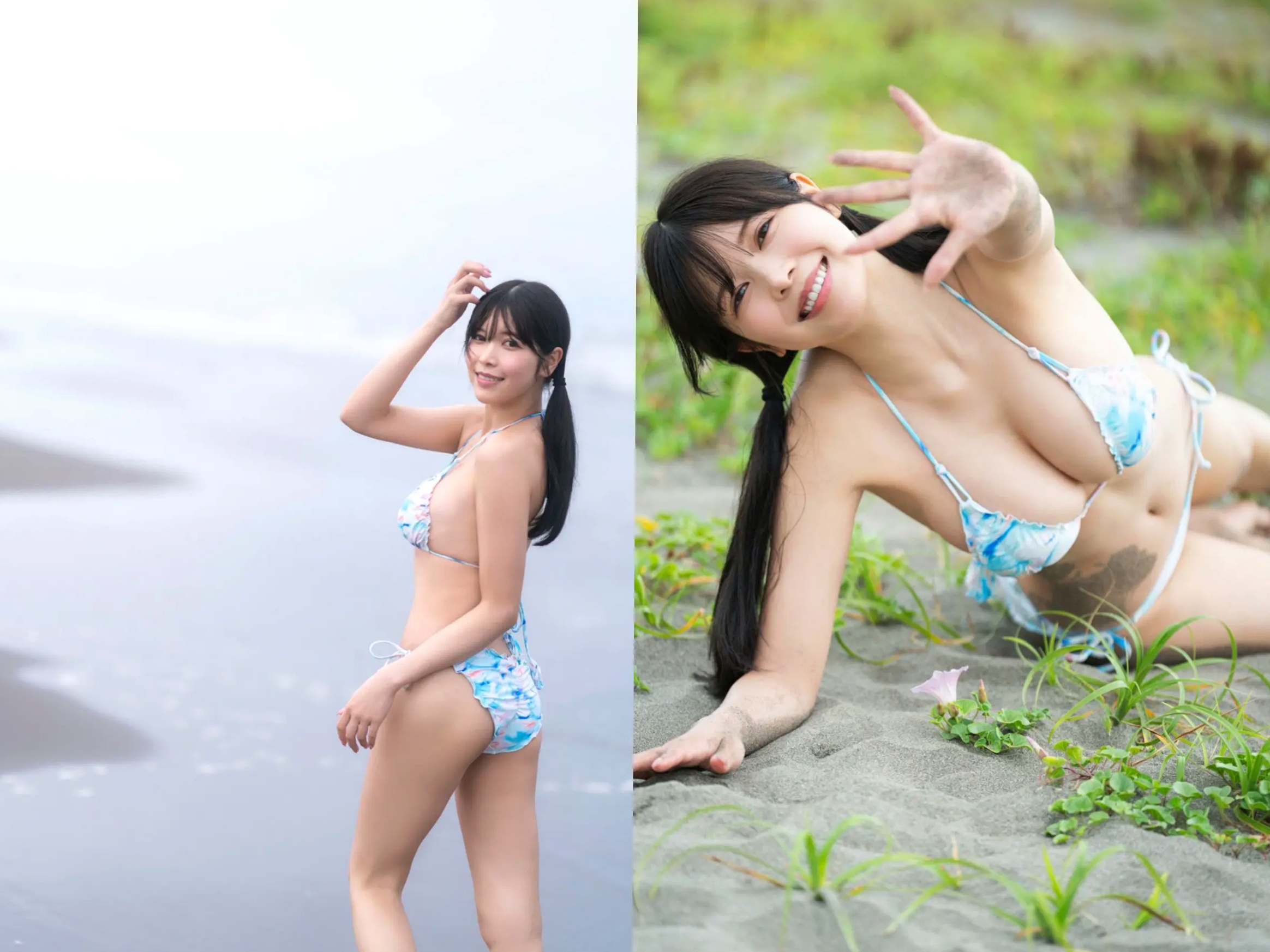 七瀬なな - 無敵のVenus:日本女神浴室湿身诱惑与户外比基尼和服写真