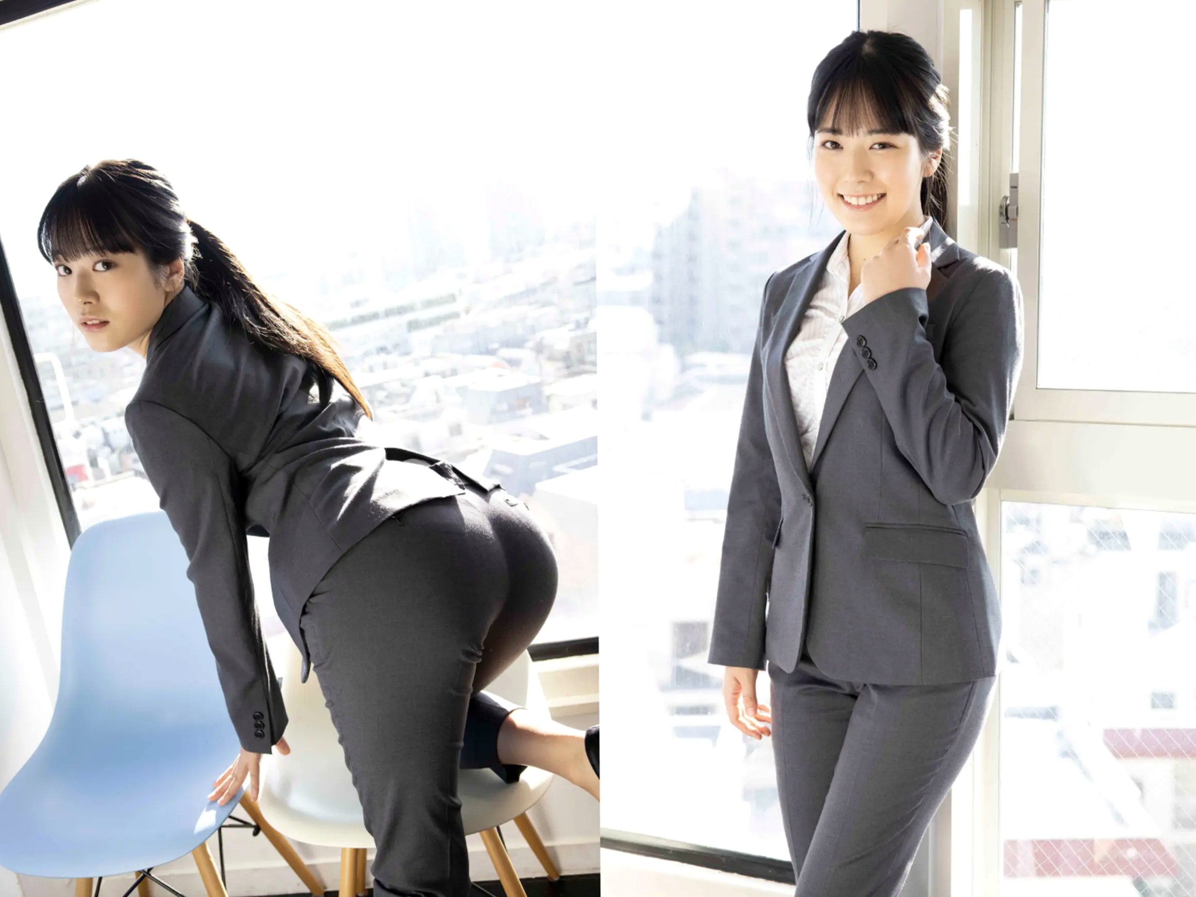 東雲うみ - 商社OL破れちゃった 日本性感女神东云海火辣私房内衣美臀写真
