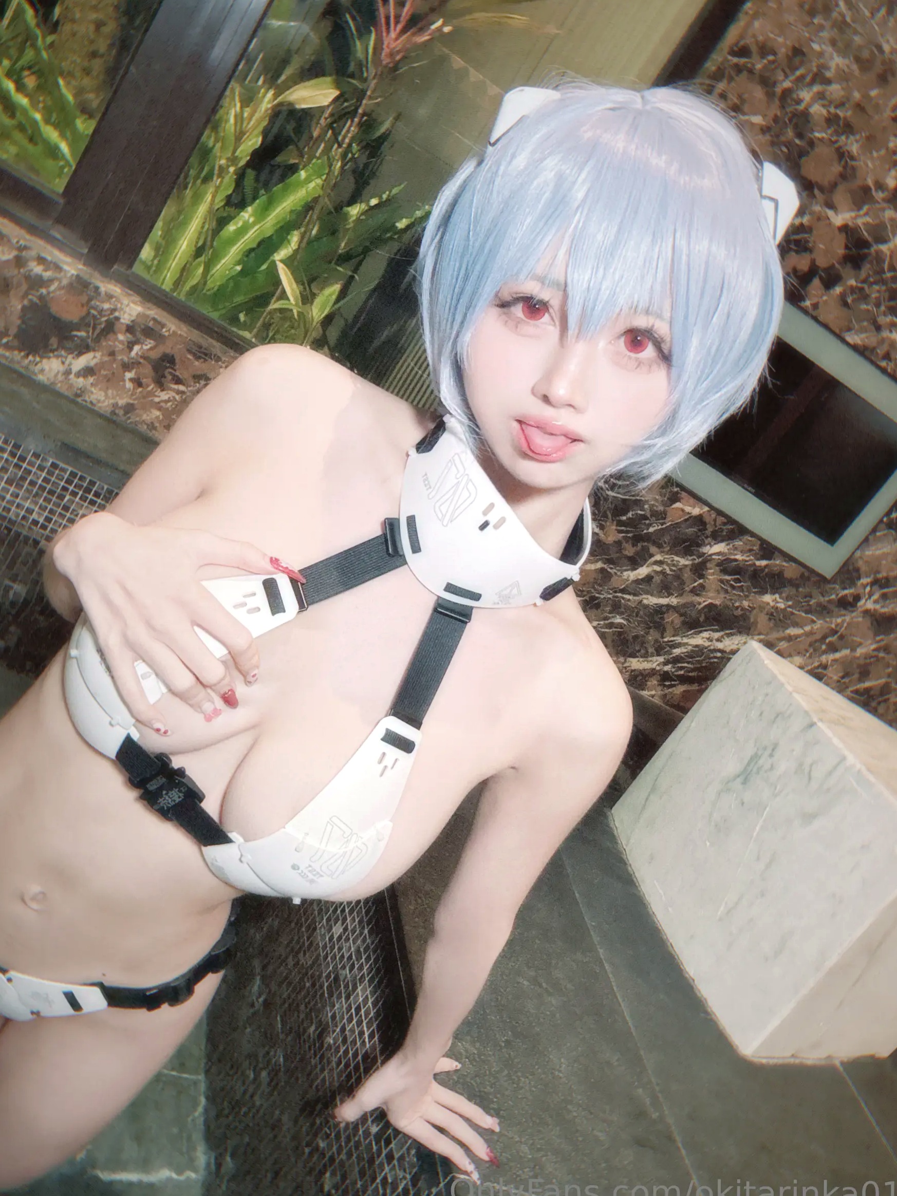 沖田凜花Rinka - Ayanami Rei 绫波丽COS 浴室湿身大尺度性感比基尼写真