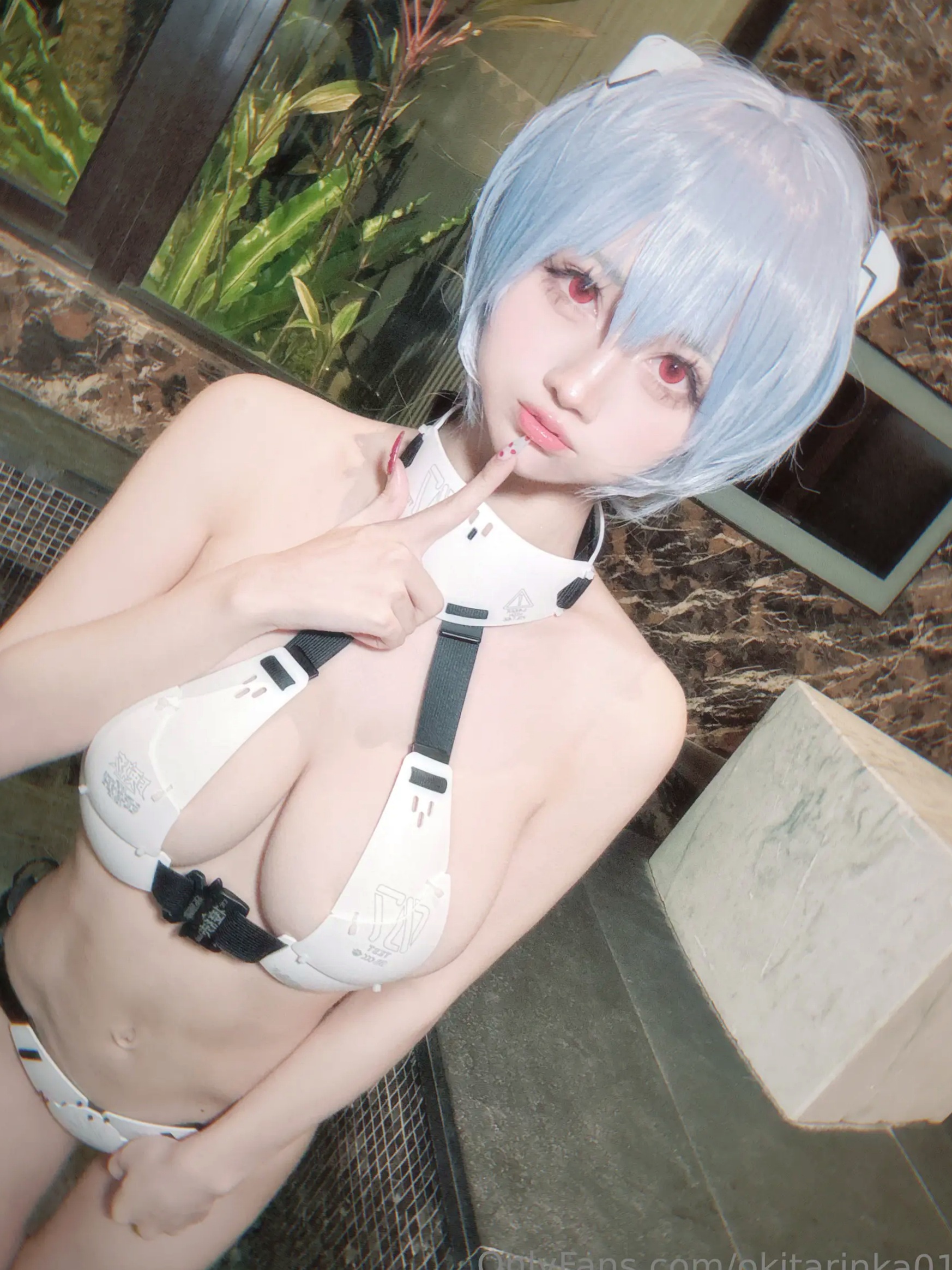 沖田凜花Rinka - Ayanami Rei 绫波丽COS 浴室湿身大尺度性感比基尼写真