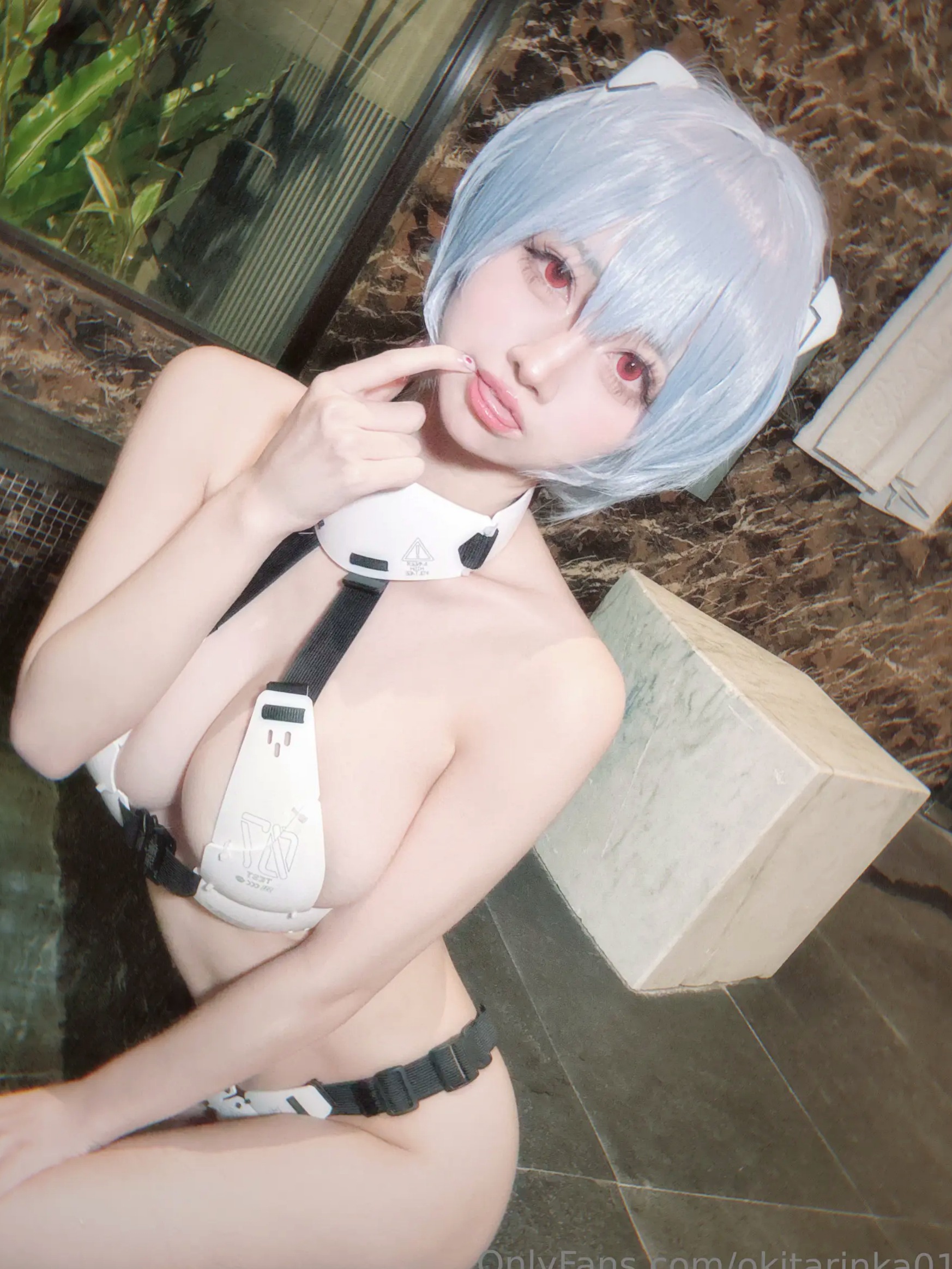 沖田凜花Rinka - Ayanami Rei 绫波丽COS 浴室湿身大尺度性感比基尼写真