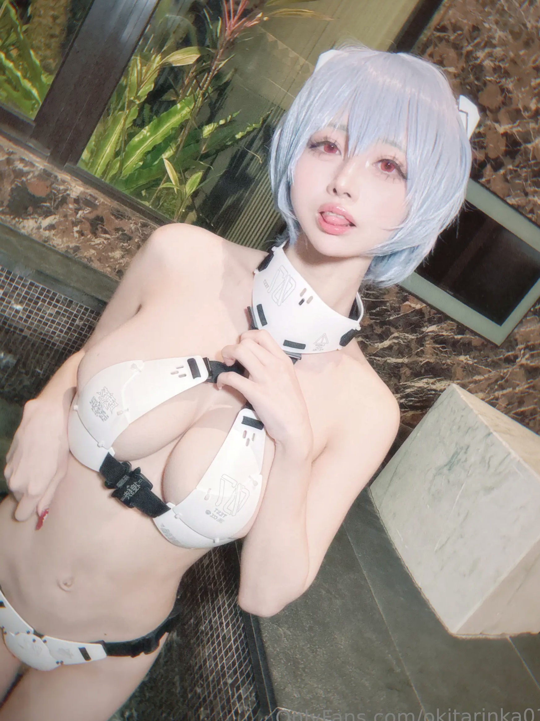 沖田凜花Rinka - Ayanami Rei 绫波丽COS 浴室湿身大尺度性感比基尼写真