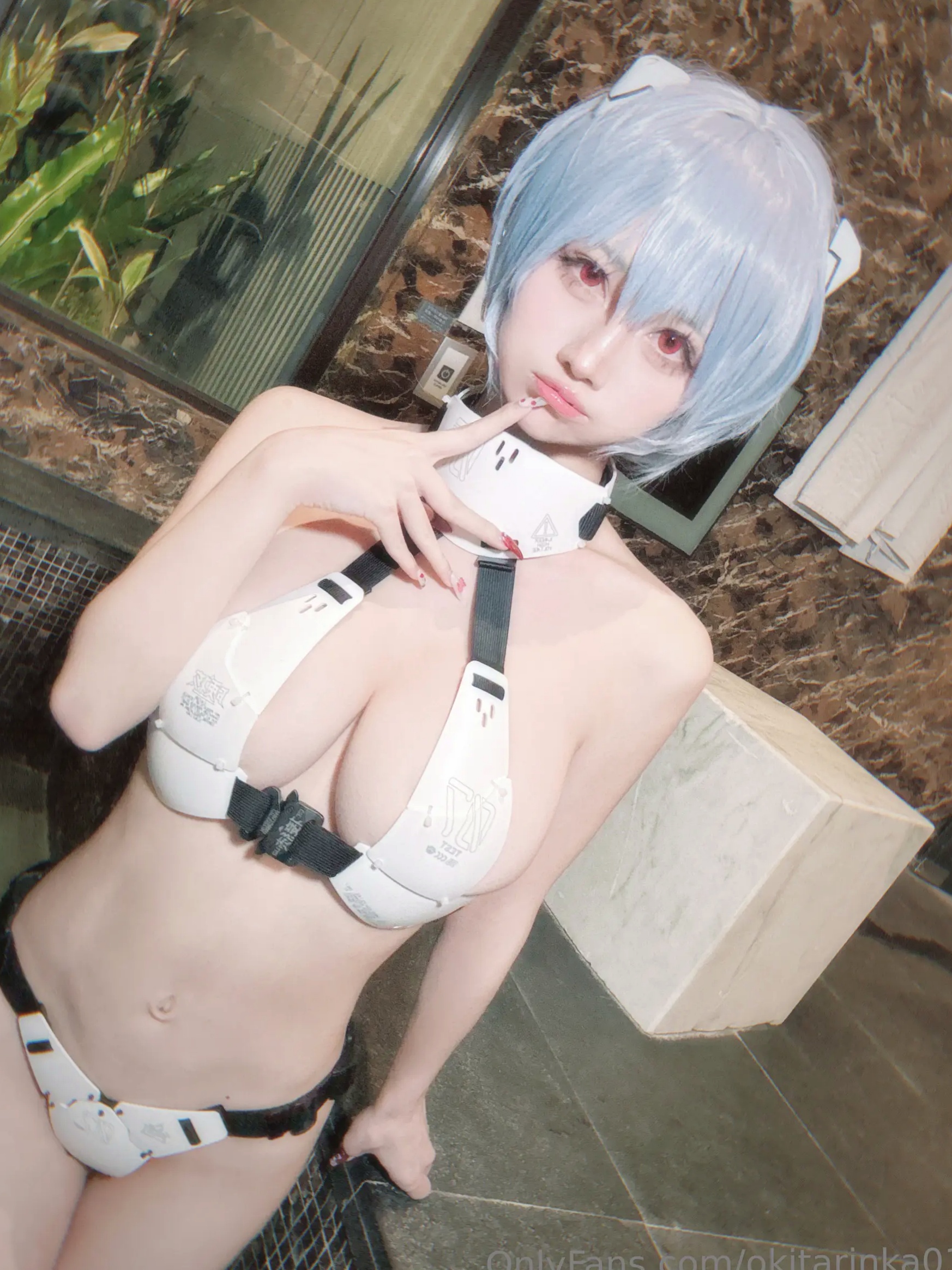 沖田凜花Rinka - Ayanami Rei 绫波丽COS 浴室湿身大尺度性感比基尼写真