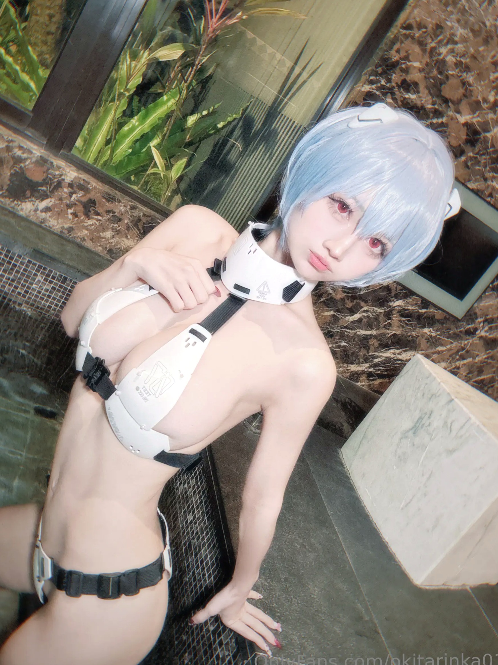 沖田凜花Rinka - Ayanami Rei 绫波丽COS 浴室湿身大尺度性感比基尼写真