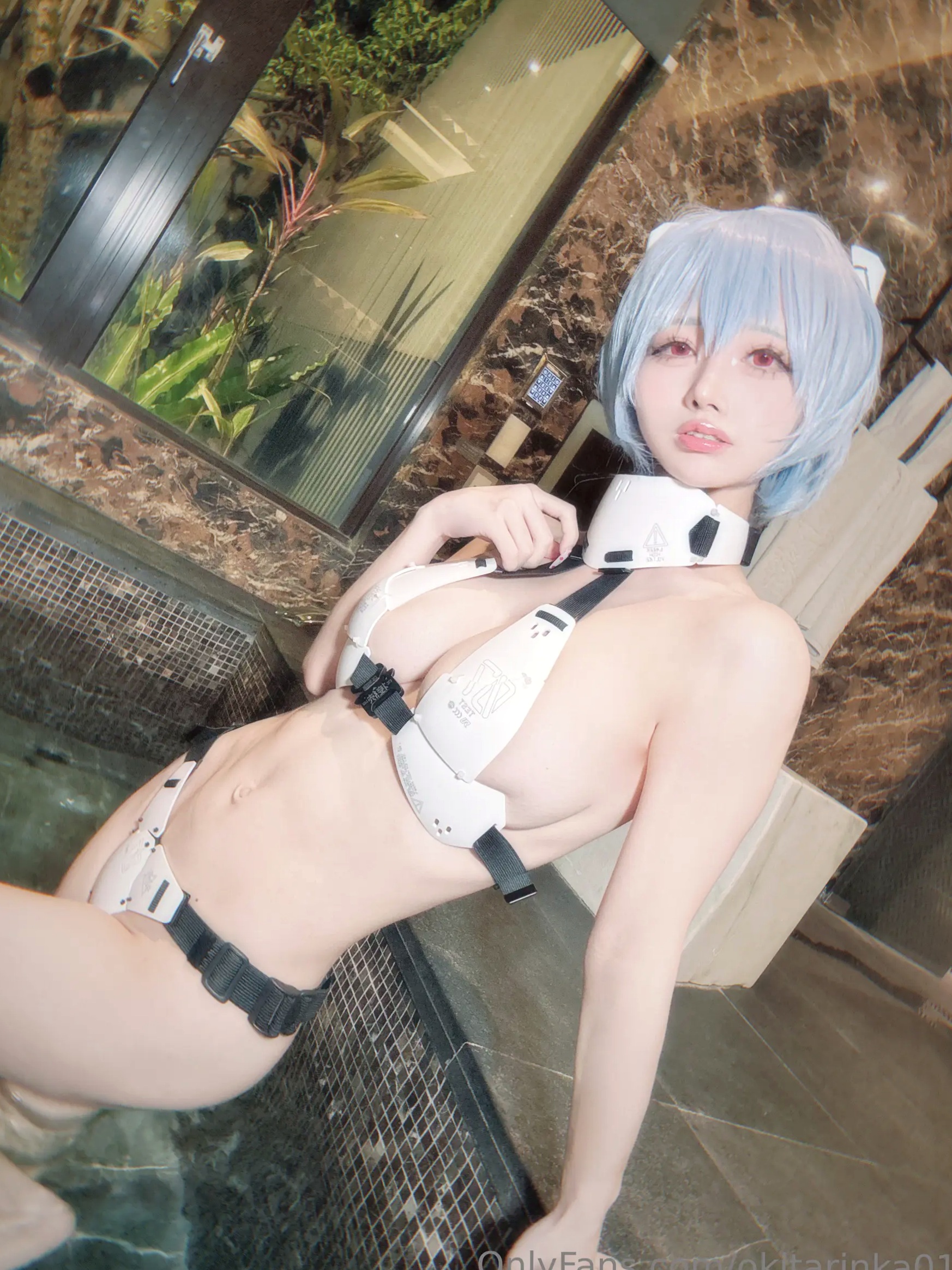 沖田凜花Rinka - Ayanami Rei 绫波丽COS 浴室湿身大尺度性感比基尼写真