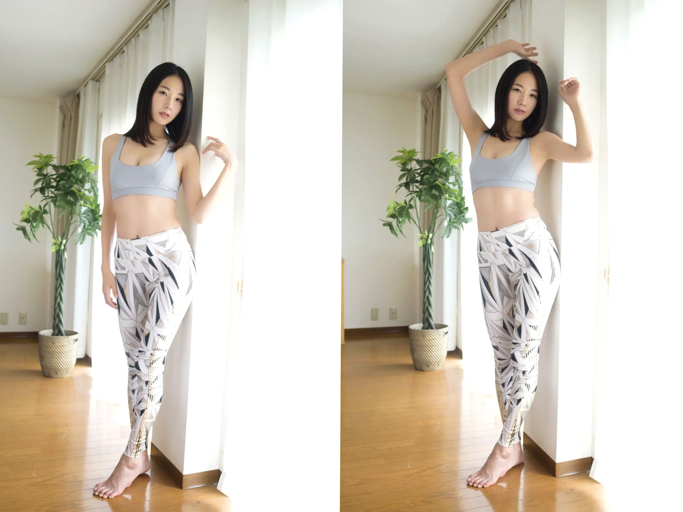 大塚び流 - 美女健身教练 日系居家瑜伽服性感私房写真