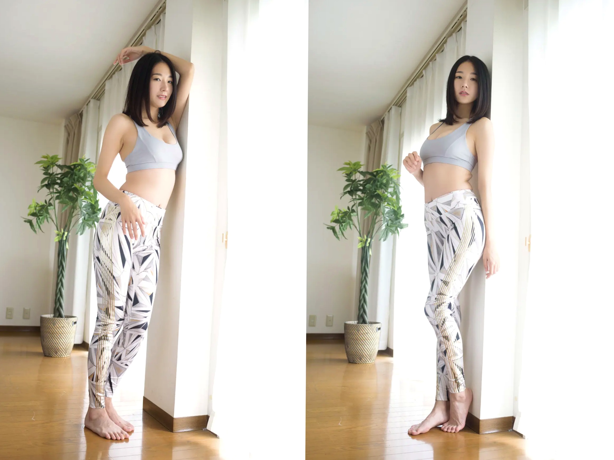 大塚び流 - 美女健身教练 日系居家瑜伽服性感私房写真