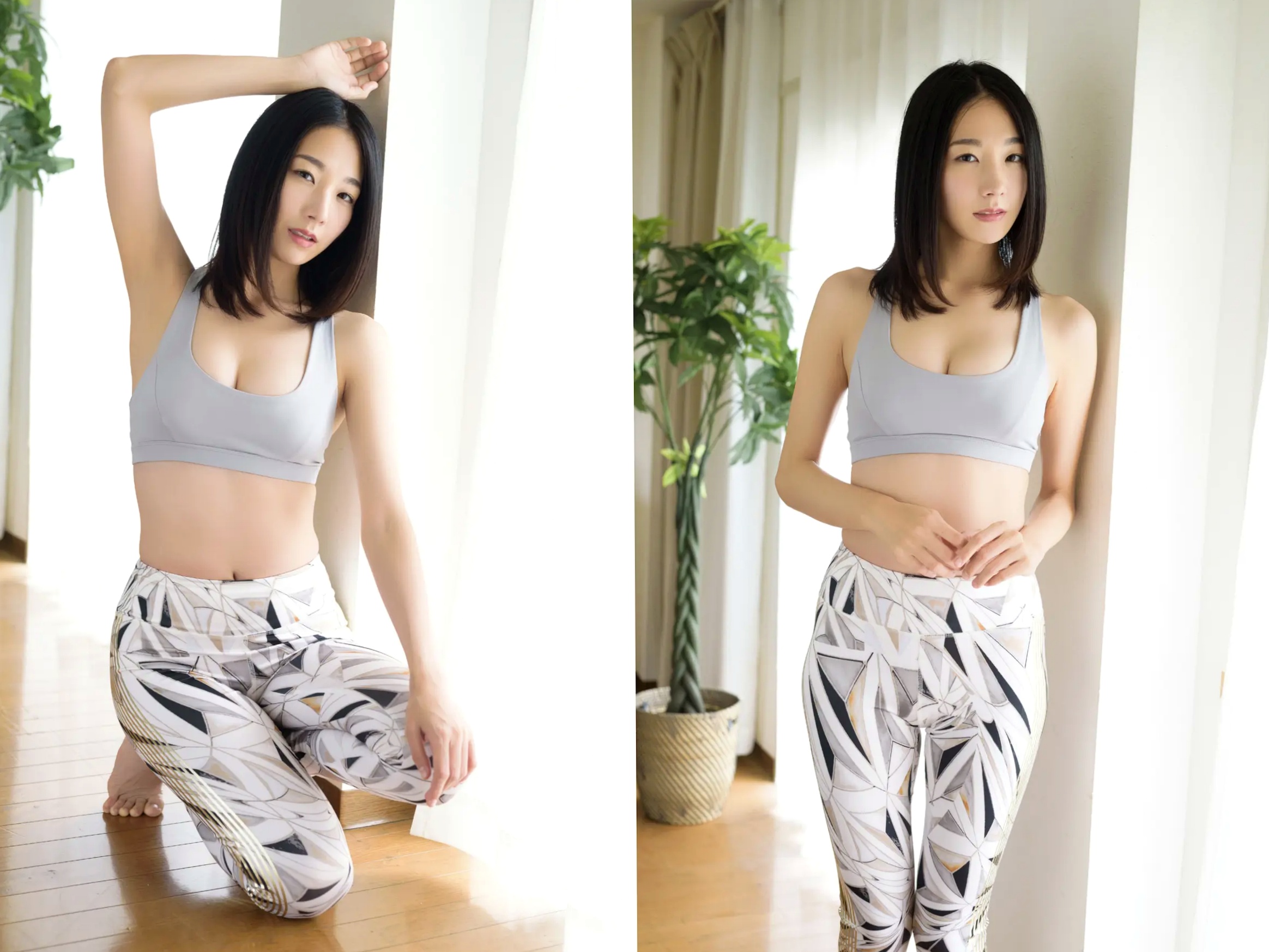 大塚び流 - 美女健身教练 日系居家瑜伽服性感私房写真