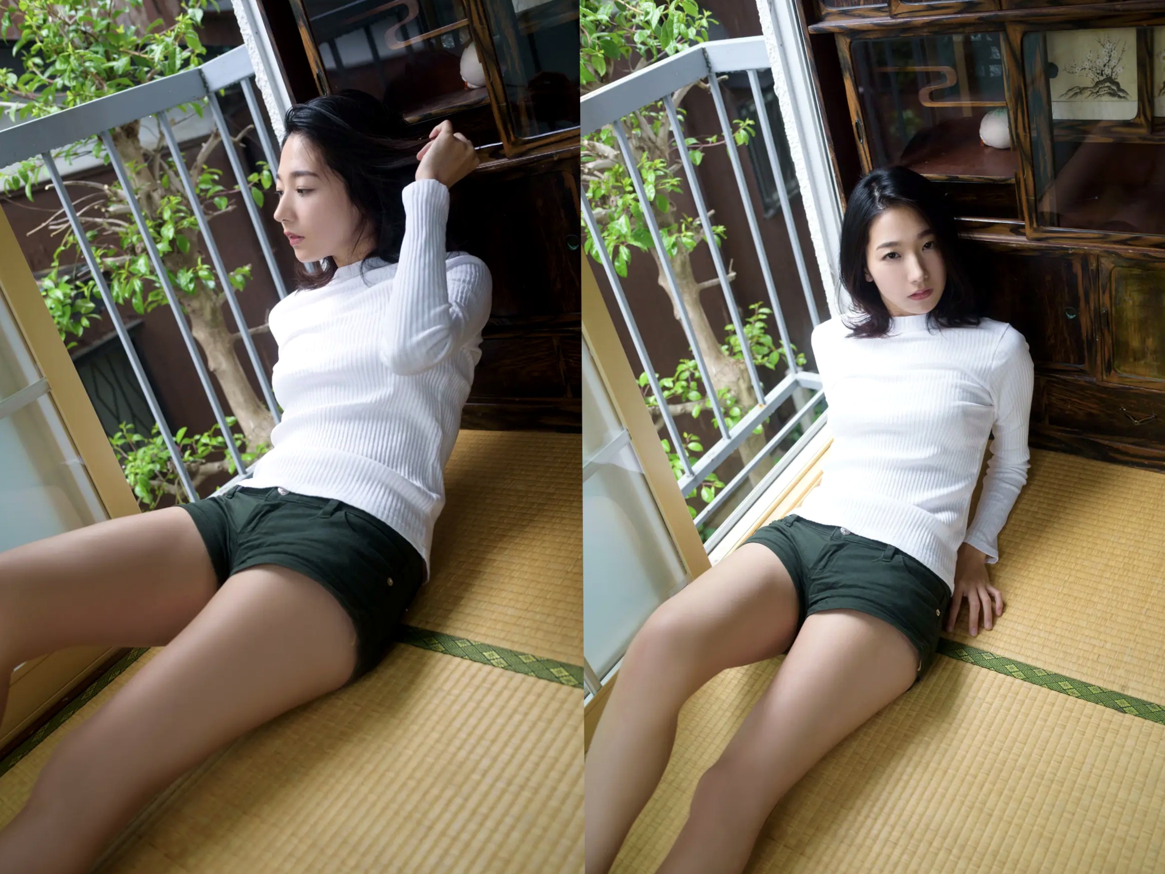 大塚び流 - 美女健身教练 日系居家瑜伽服性感私房写真