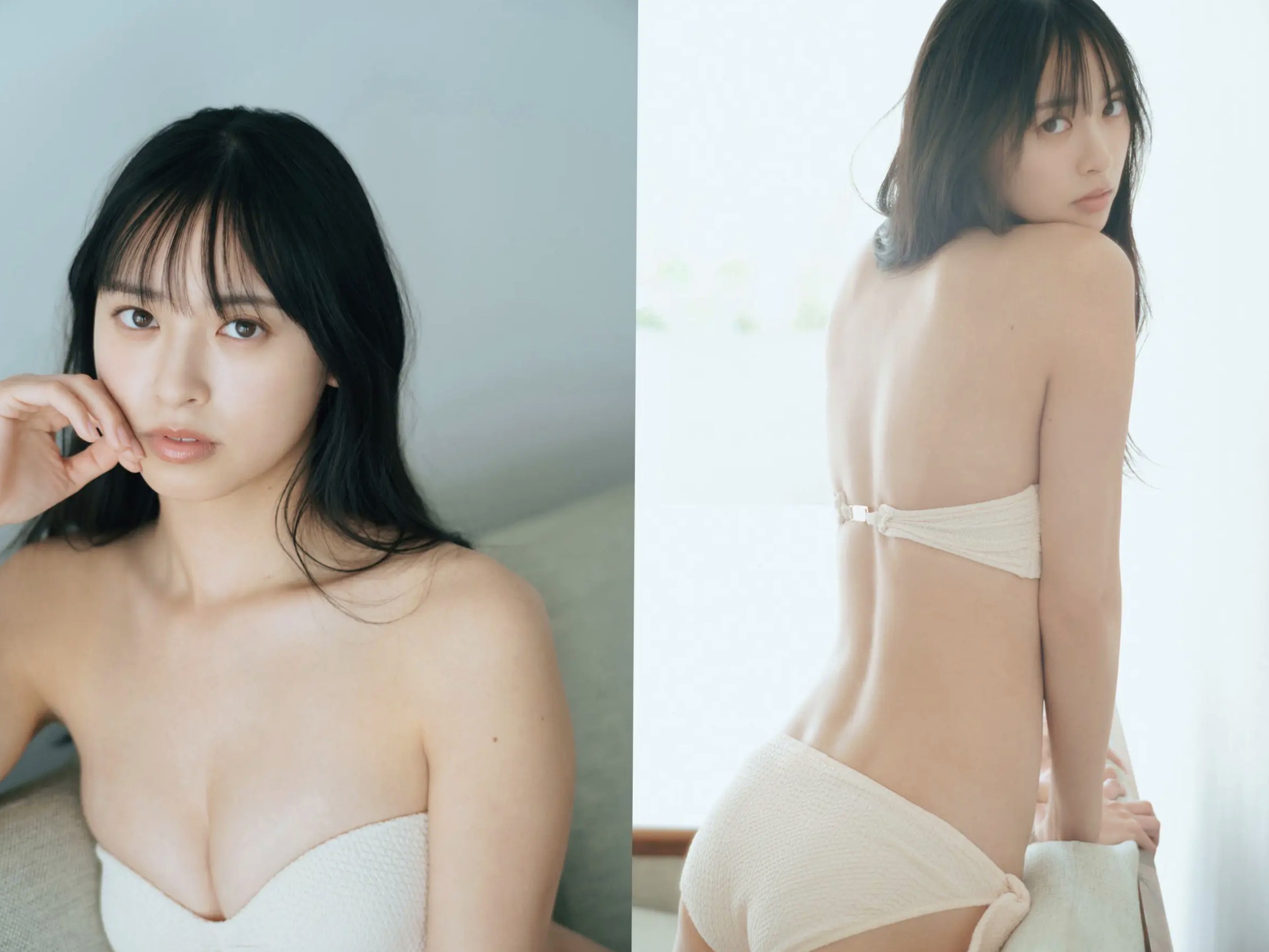 大槻りこ - 朝陽と... 阳光比基尼与室内泳装清新性感写真