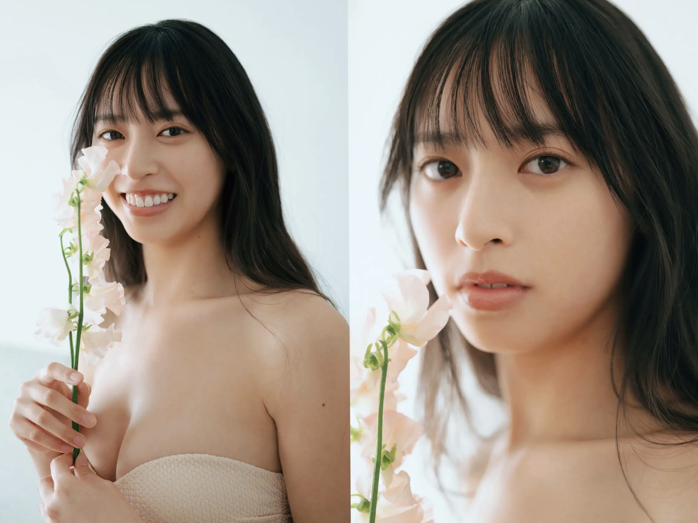 大槻りこ - 朝陽と... 阳光比基尼与室内泳装清新性感写真