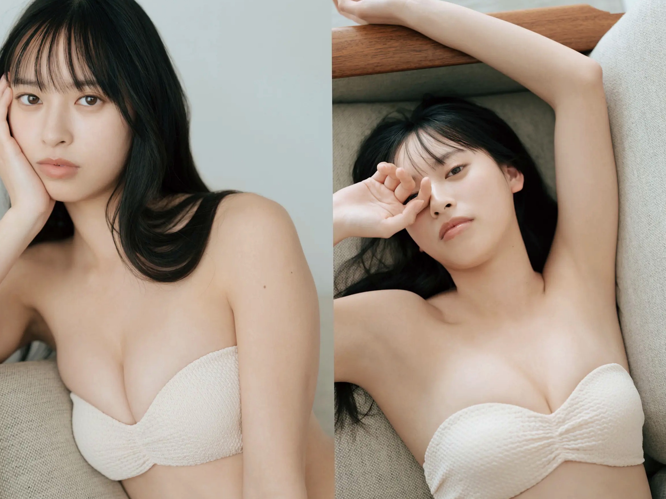 大槻りこ - 朝陽と... 阳光比基尼与室内泳装清新性感写真