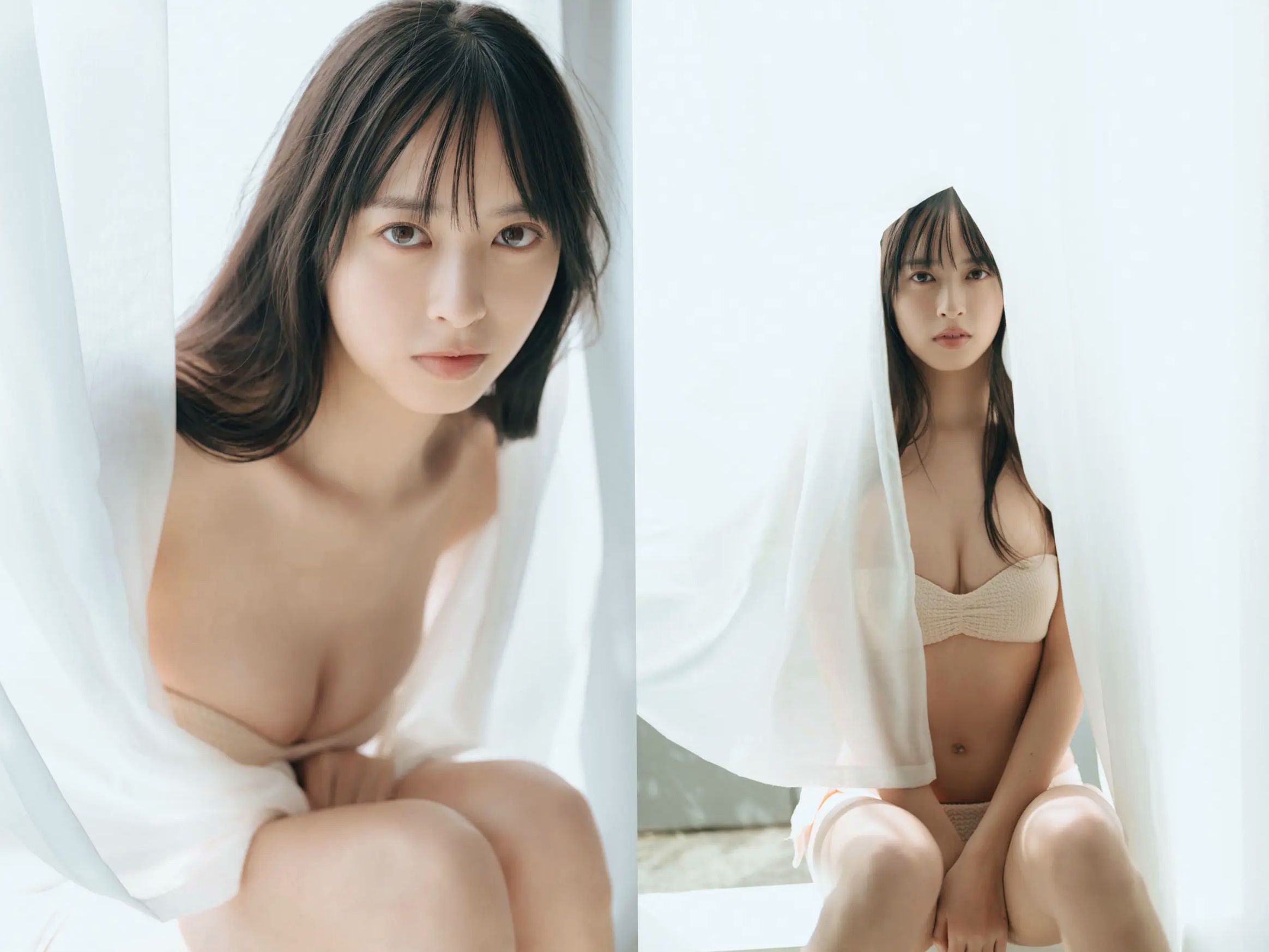 大槻りこ - 朝陽と... 阳光比基尼与室内泳装清新性感写真