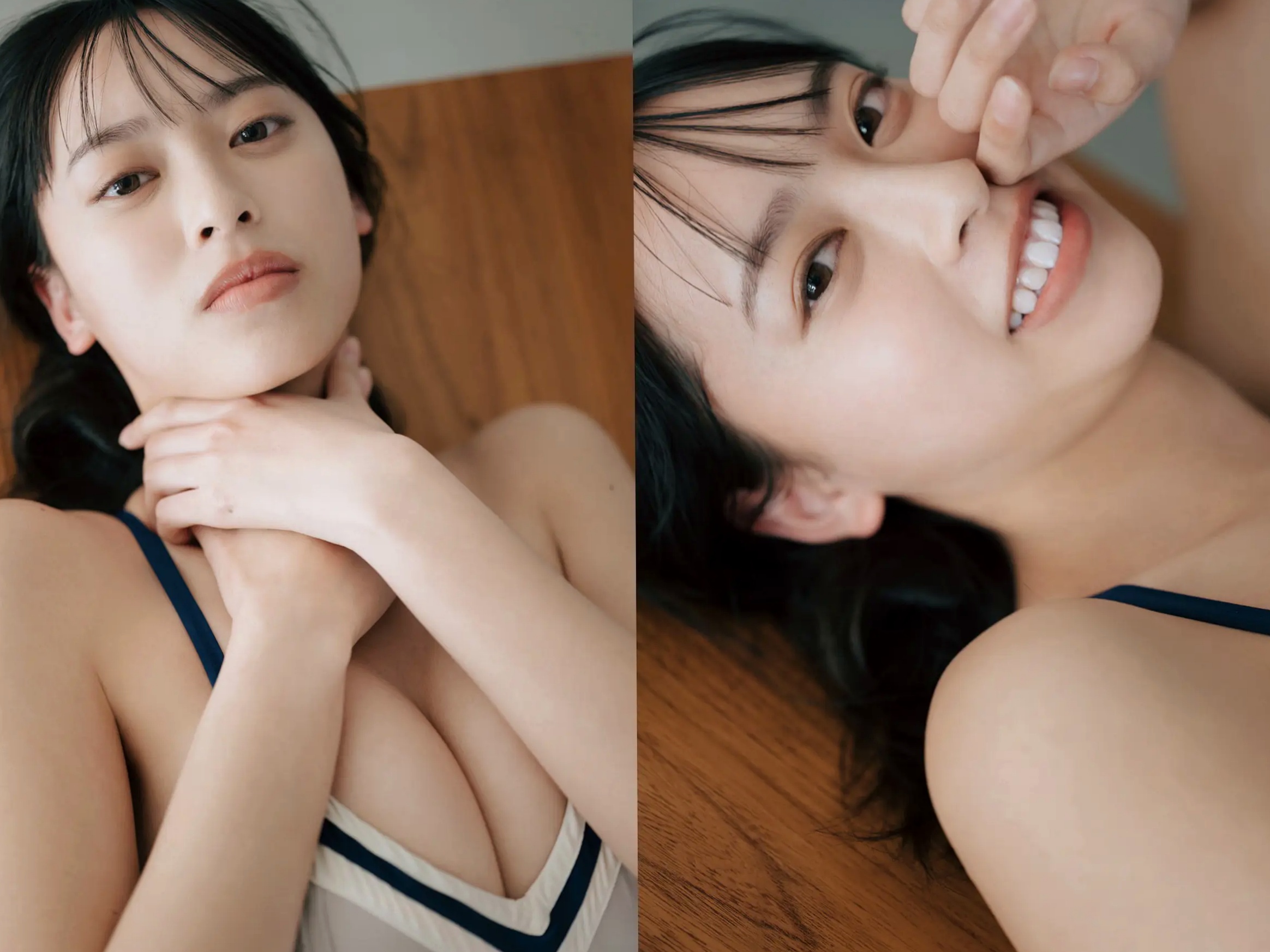 大槻りこ - 朝陽と... 阳光比基尼与室内泳装清新性感写真