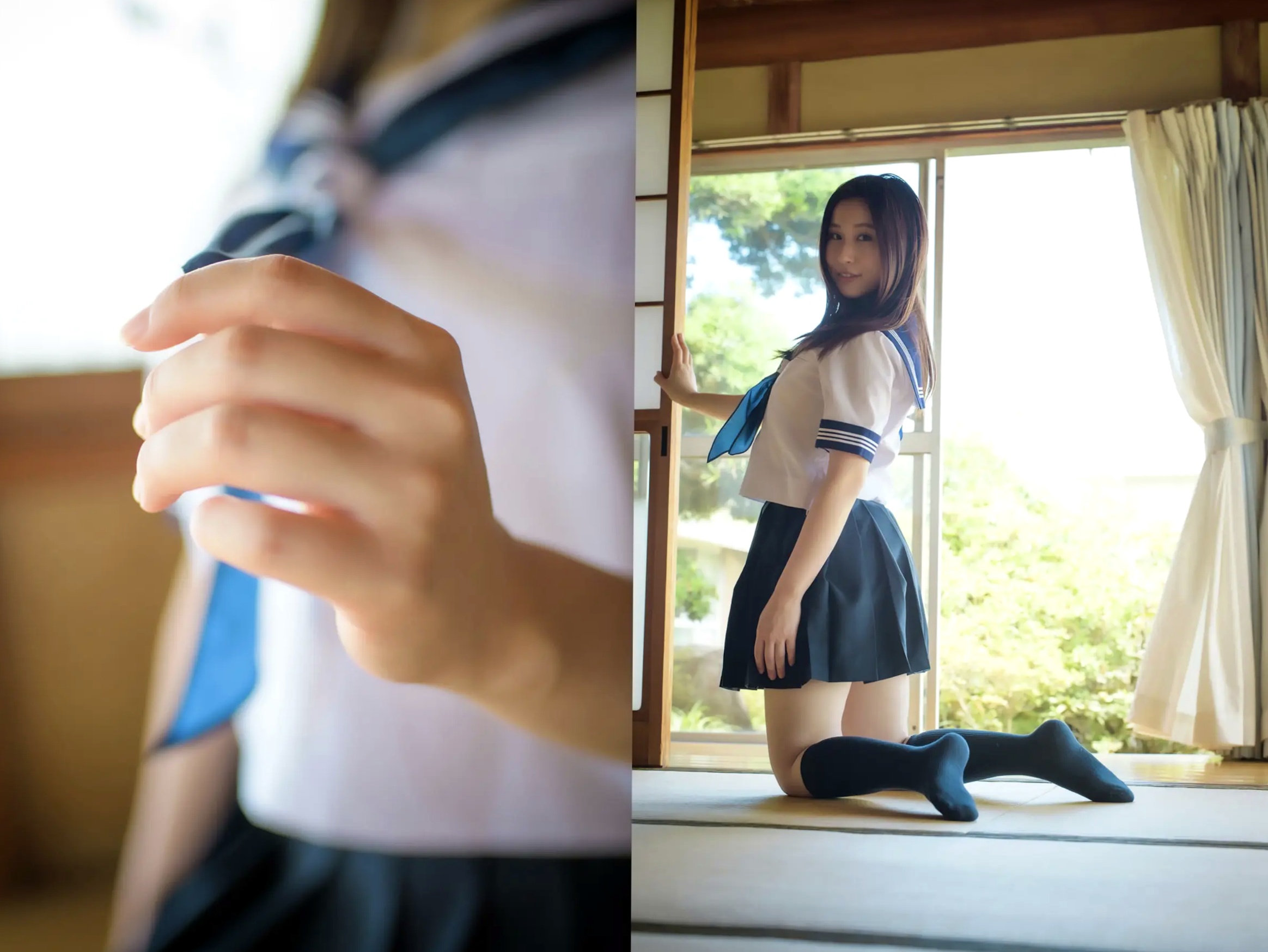 朝倉ここな - COCONANA 日系清纯JK制服与海滩比基尼户外写真