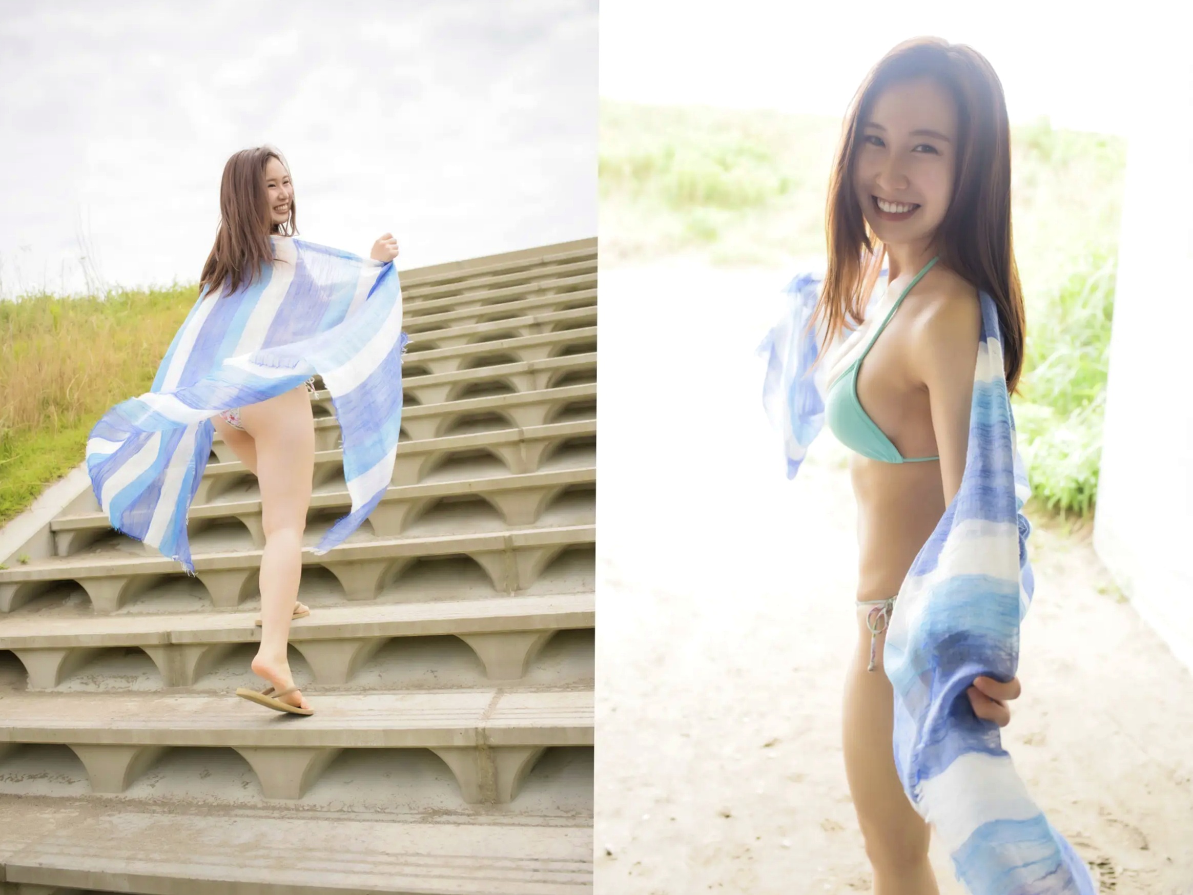 朝倉ここな - COCONANA 日系清纯JK制服与海滩比基尼户外写真