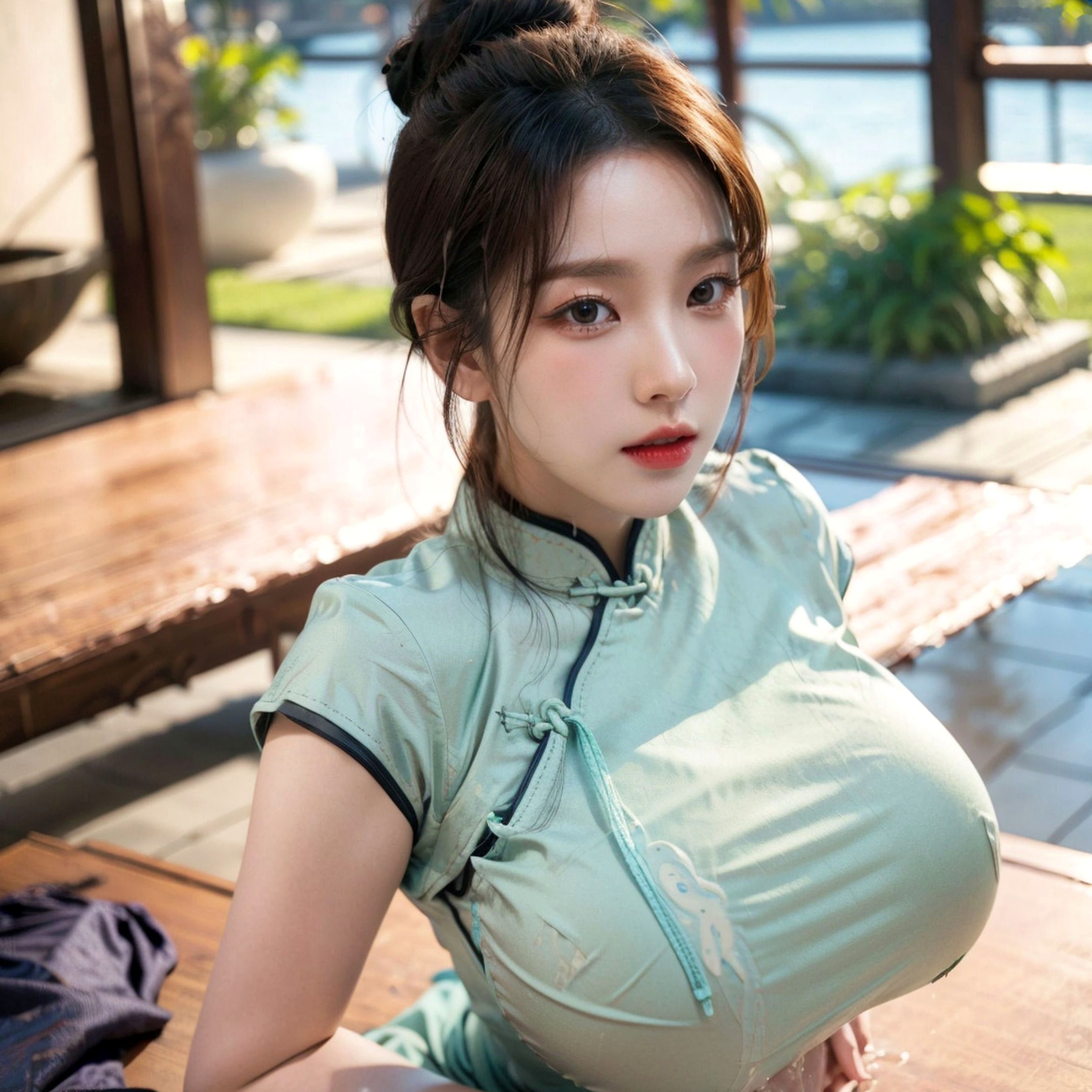 AI美女-拟实-情趣古风旗袍 东方古典性感写真 极致曲线诱惑