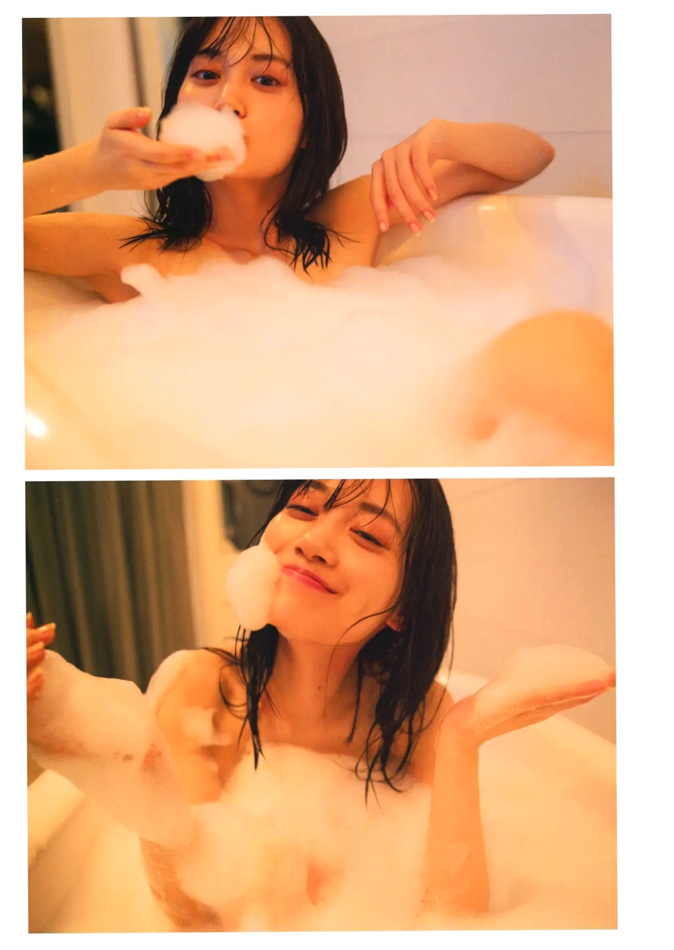 《山下美月 - ヒロイン》海边黑色比基尼与浴室甜美写真