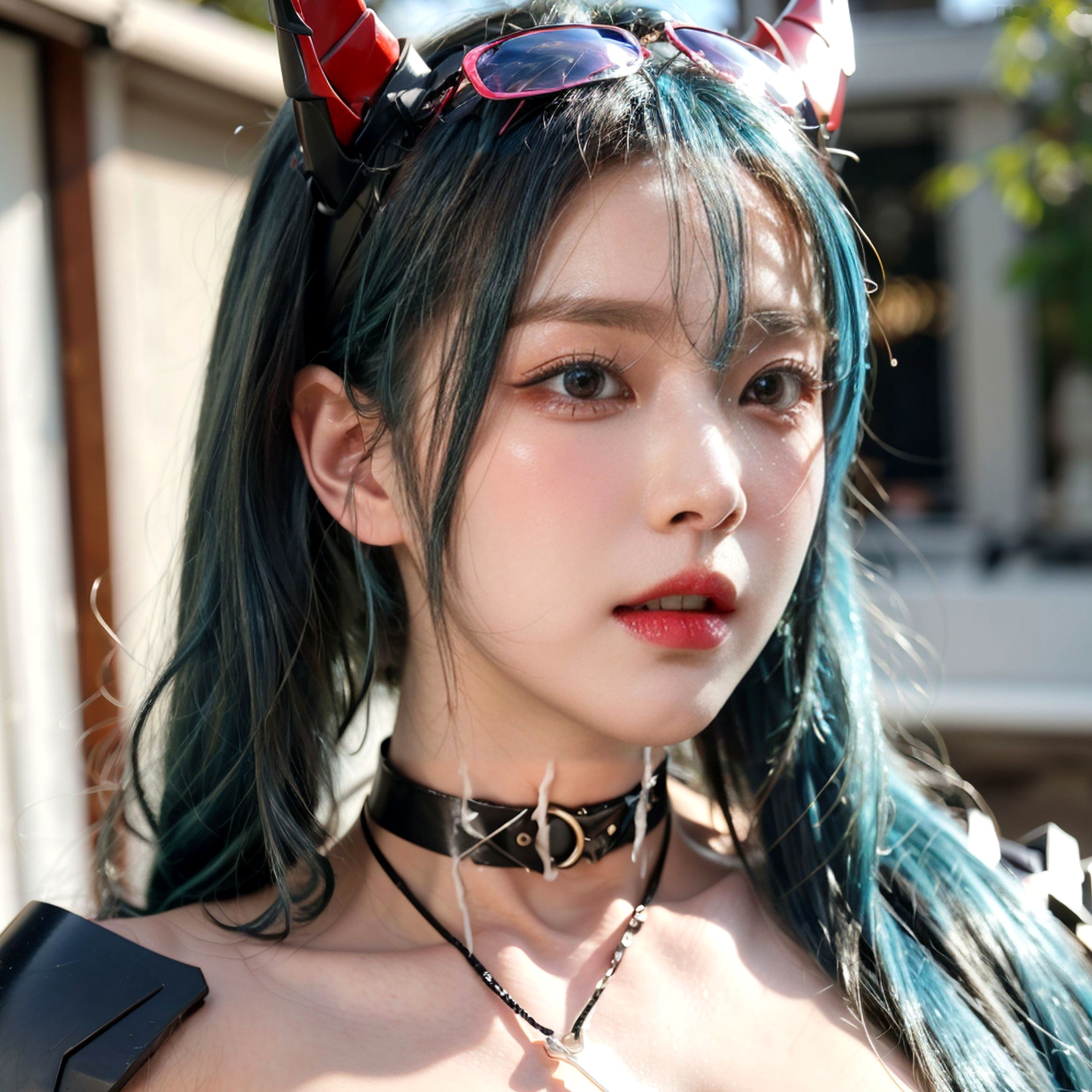 AI美女-拟实-Cos-明日方舟-Chen 性感比基尼泳池大尺度诱惑写真