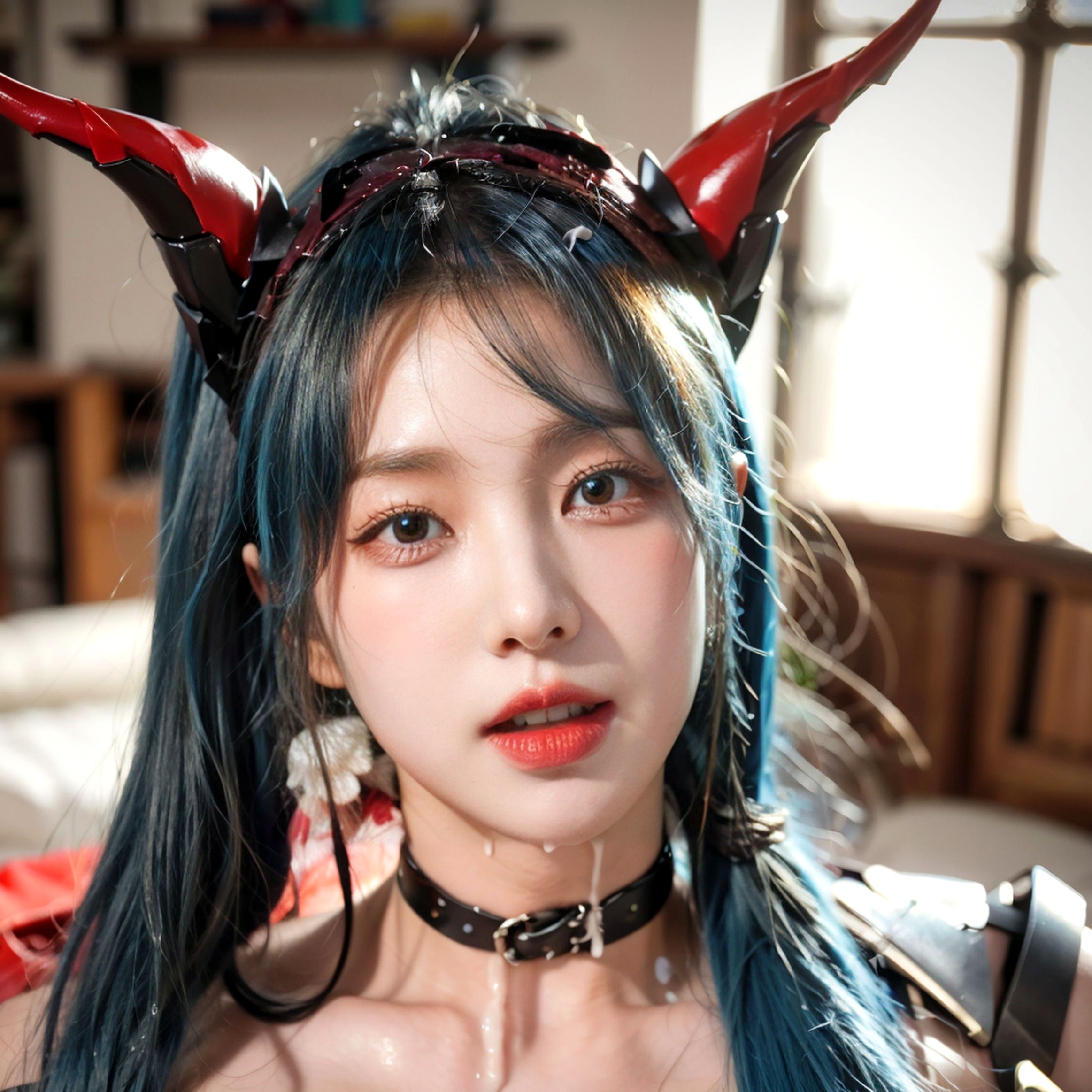 AI美女-拟实-Cos-明日方舟-Chen 性感比基尼泳池大尺度诱惑写真