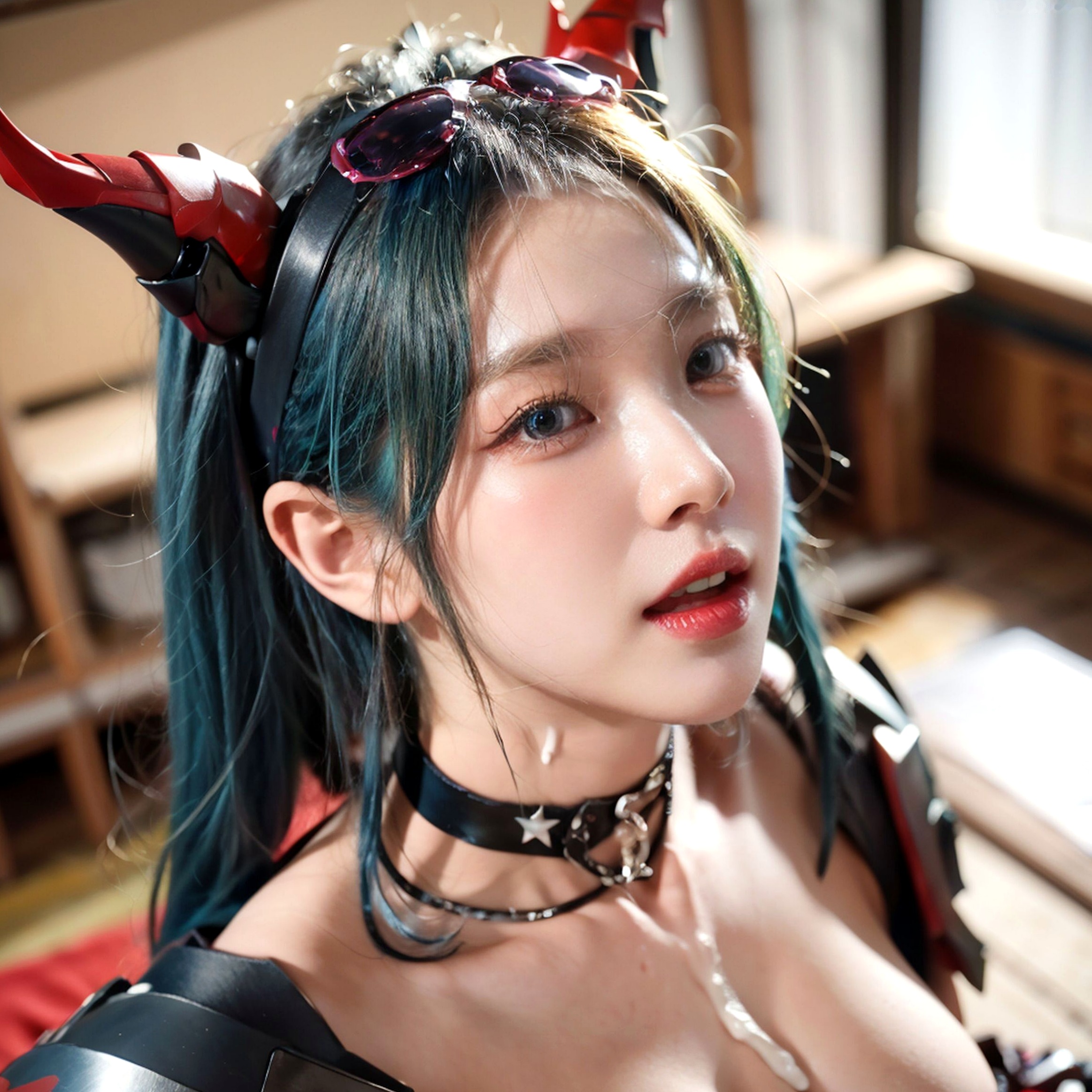 AI美女-拟实-Cos-明日方舟-Chen 性感比基尼泳池大尺度诱惑写真
