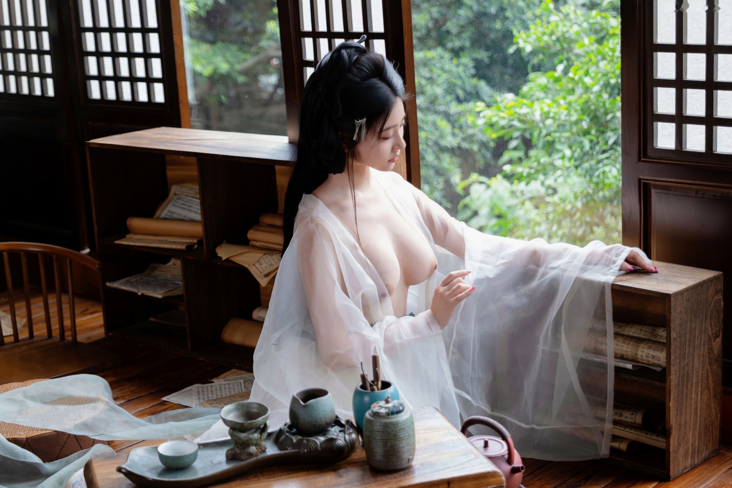 年年 - 浣溪沙 古风薄纱大尺度私房写真 极品女神性感诱惑