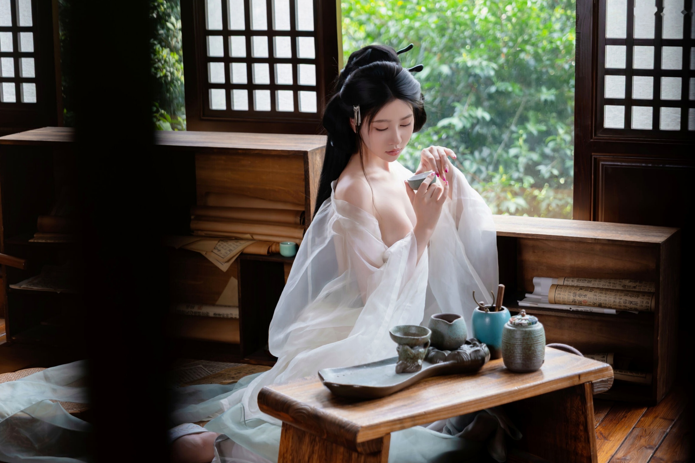 年年 - 浣溪沙 古风薄纱大尺度私房写真 极品女神性感诱惑