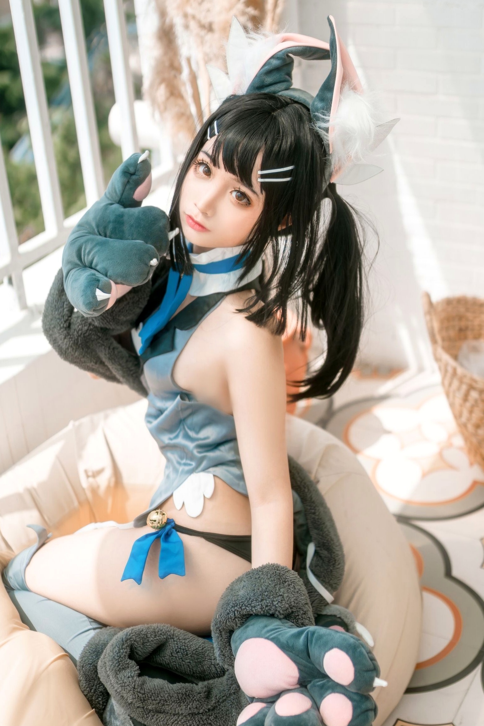 蠢沫沫-美游-魔法少女-伊莉雅 阳台兽耳萌系Cosplay性感私房写真