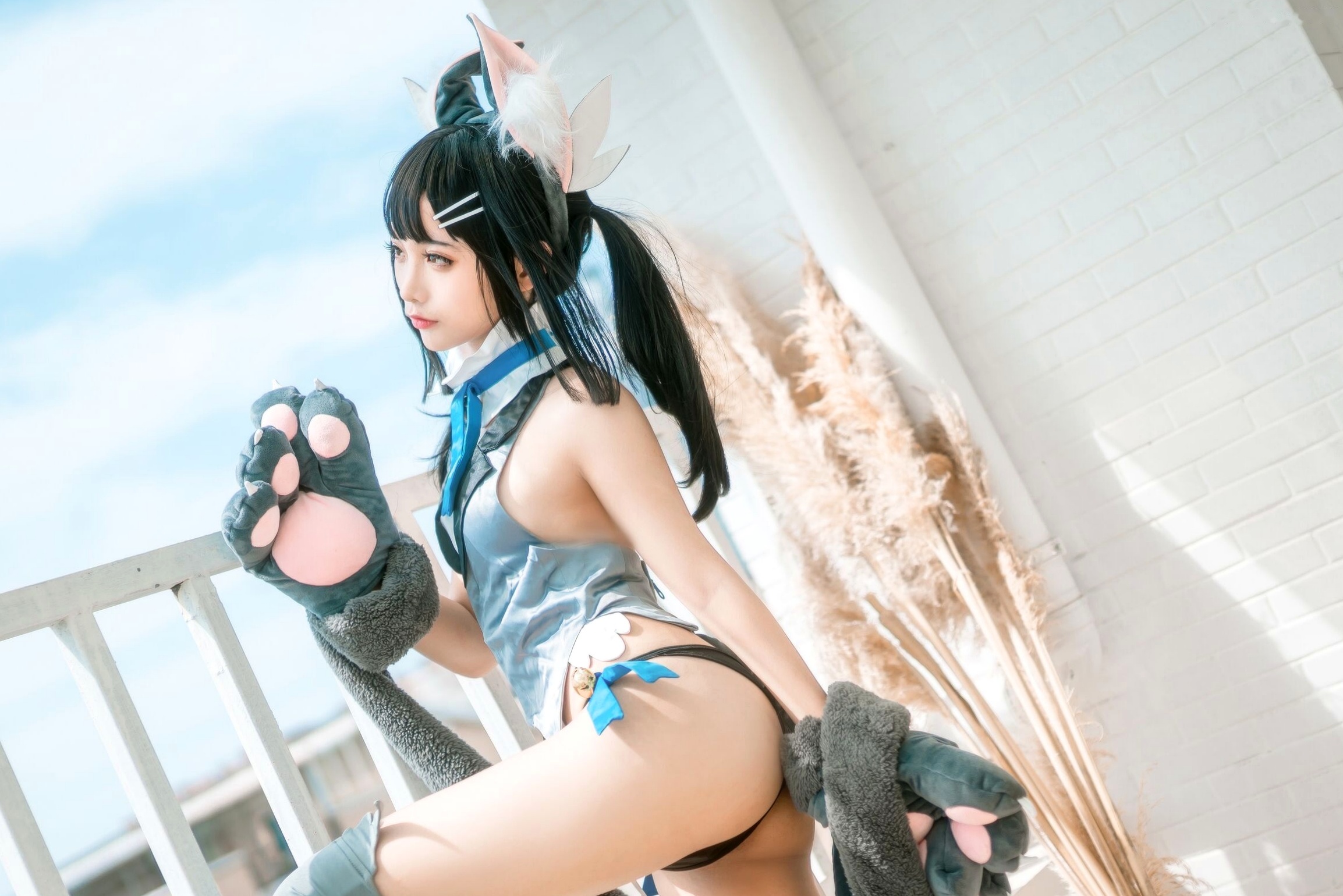蠢沫沫-美游-魔法少女-伊莉雅 阳台兽耳萌系Cosplay性感私房写真