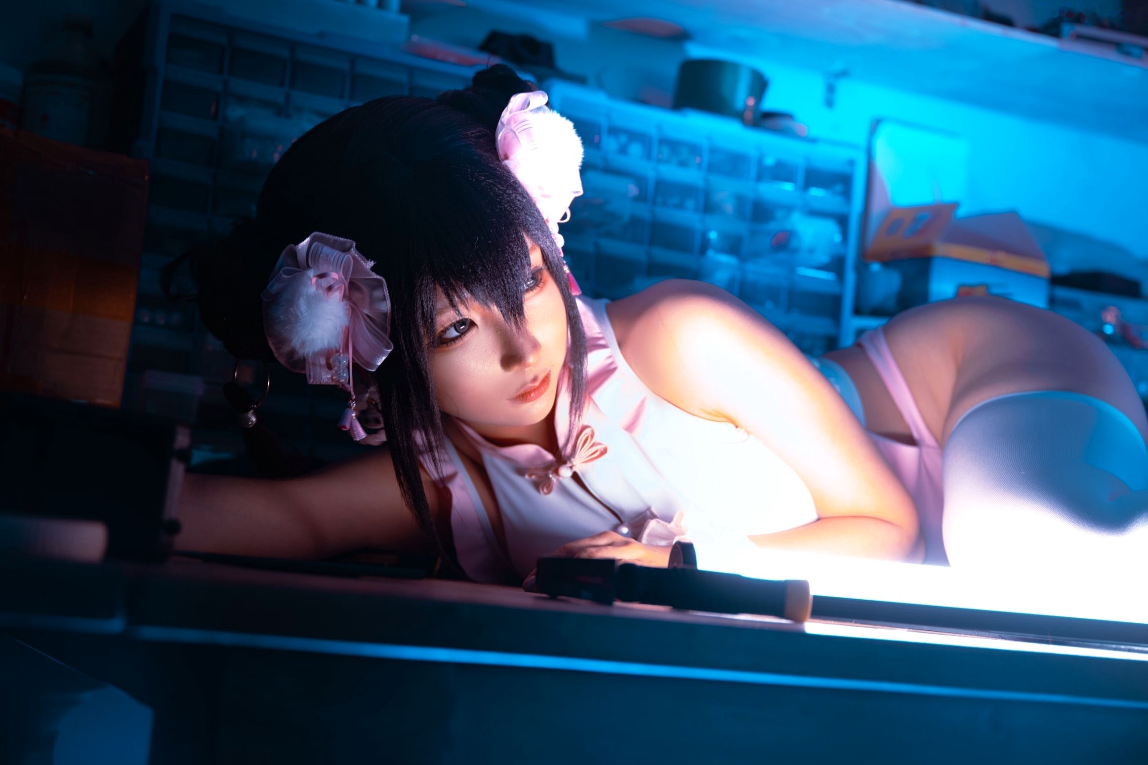 蠢沫沫-熊猫娘 独家二次元高叉旗袍美腿性感私房写真