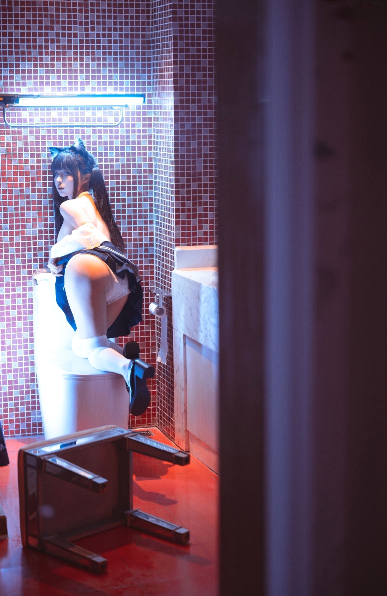 蠢沫沫三月T2订阅《另一面The-Other-Side束缚》猫耳制服浴室诱惑写真
