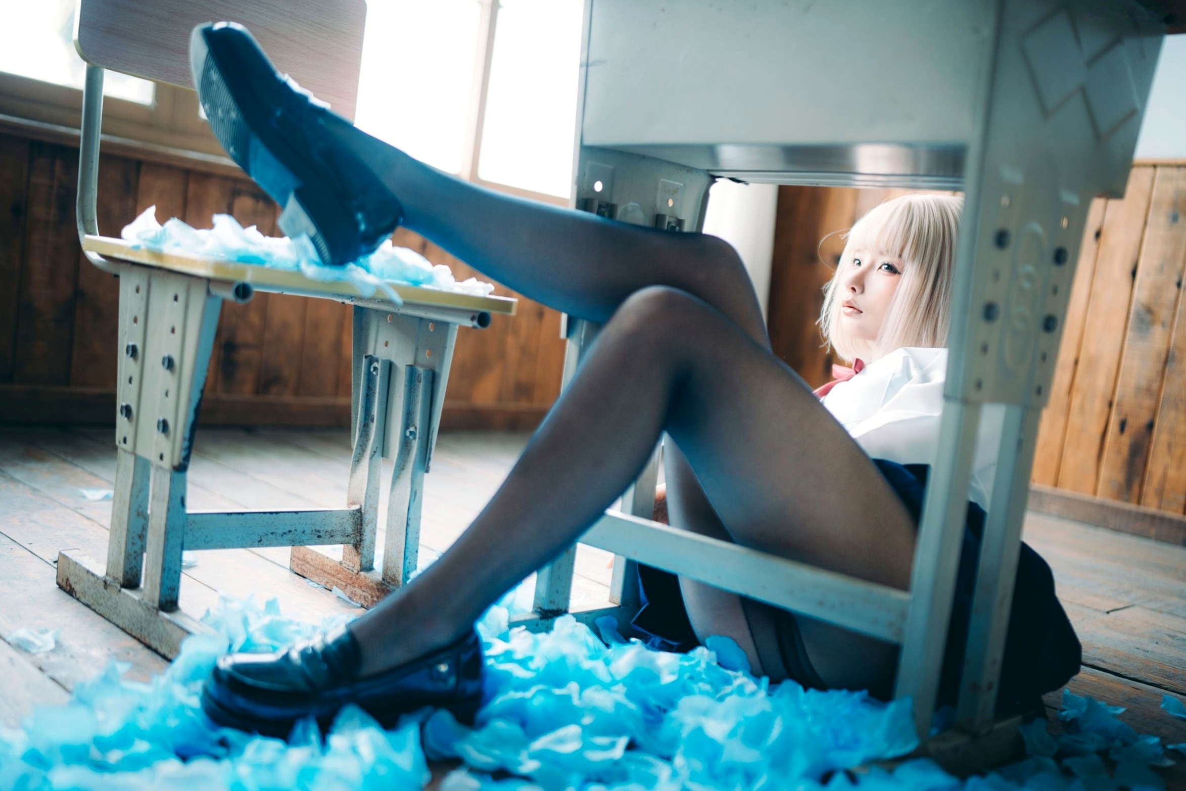蠢沫沫-2025年09月自拍-4套 魅惑鬼姬Cosplay与黑丝校服写真