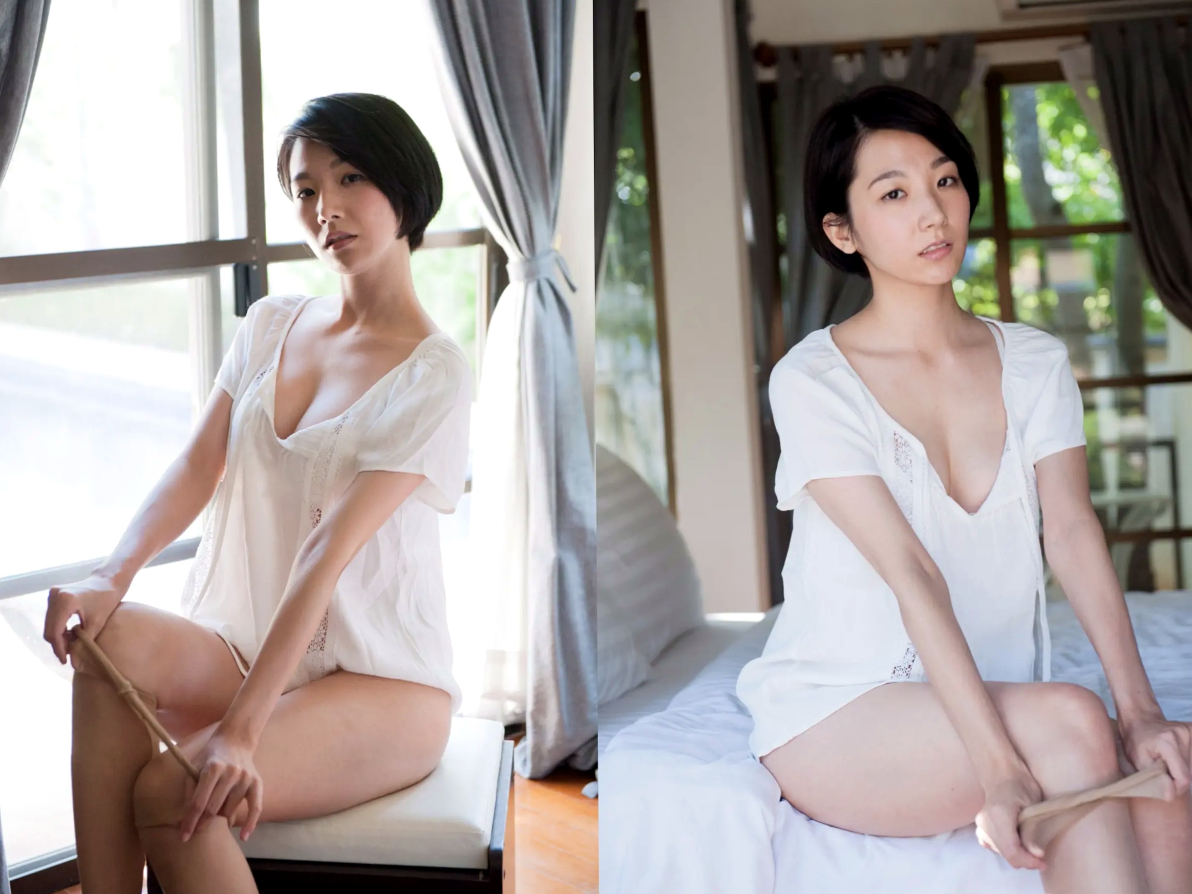 大塚びる - 甘いくちびる vol.1 日本短发女神居家白色内衣性感私房写真集