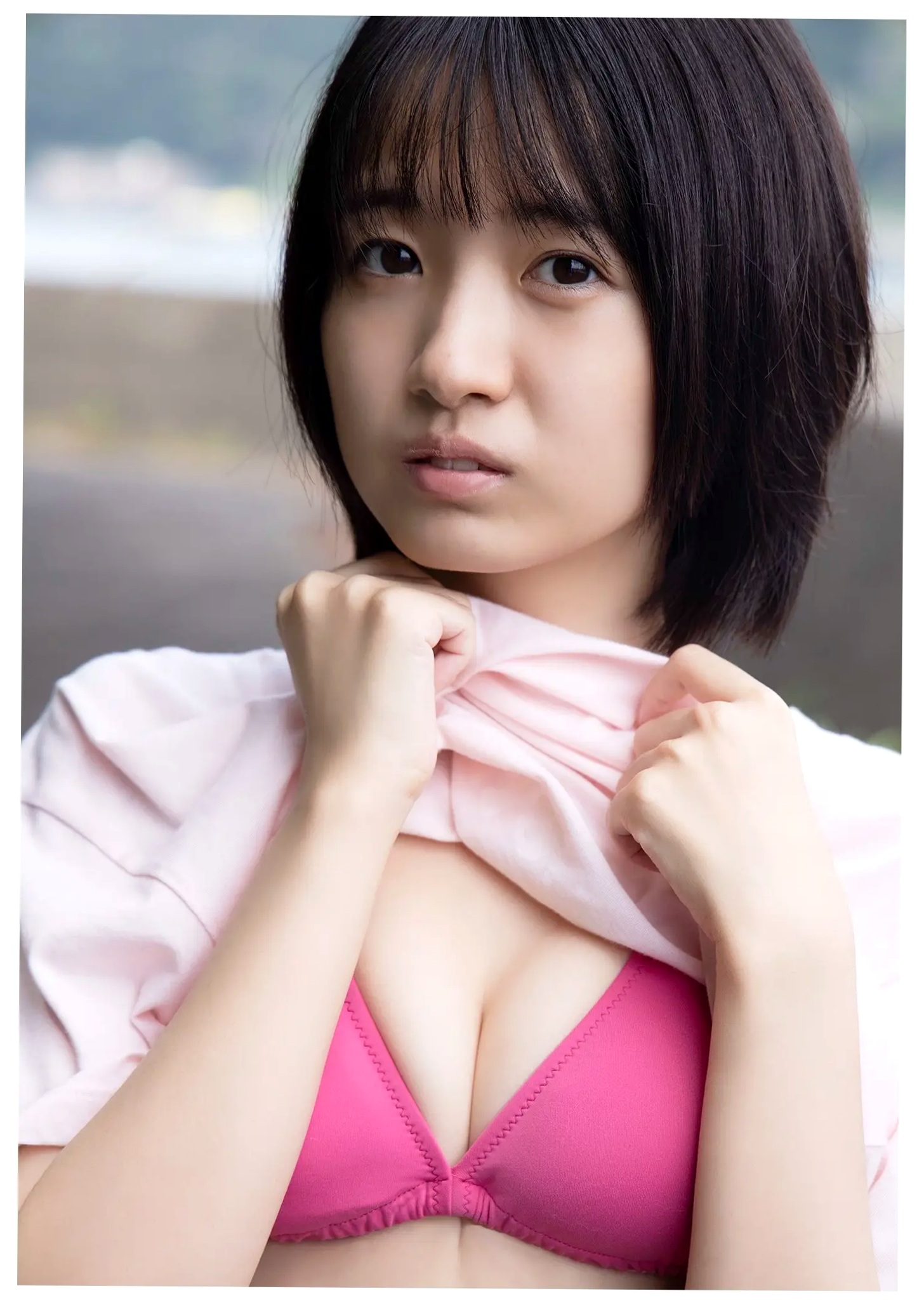 加藤結 - かとゆい、水着始めました。日本清纯女神池畔红色泳装性感写真