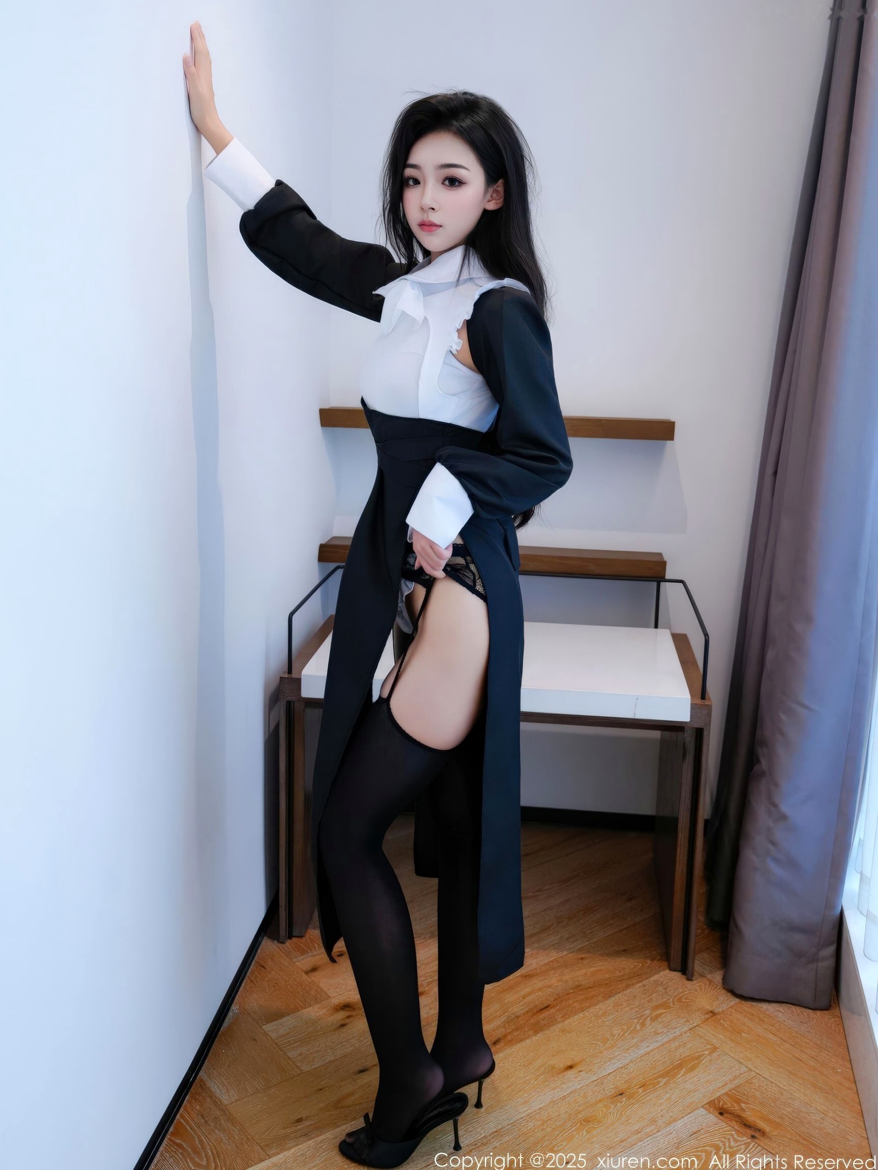 秀人网11059白琮瑗:极致诱惑黑白情趣修女服,绝美黑丝吊带私房写真,完美曲线尽显妩媚风情
