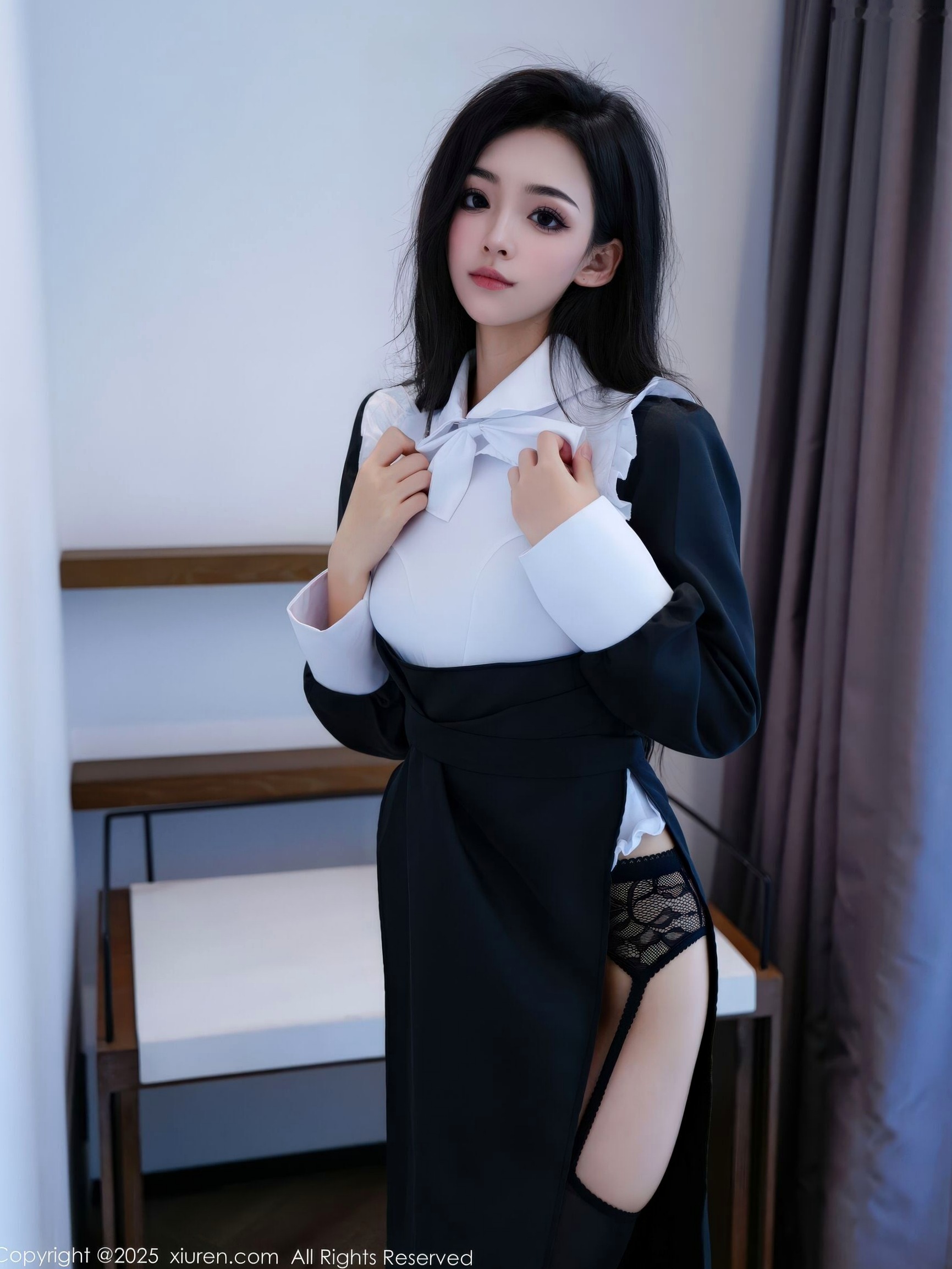 秀人网11059白琮瑗:极致诱惑黑白情趣修女服,绝美黑丝吊带私房写真,完美曲线尽显妩媚风情