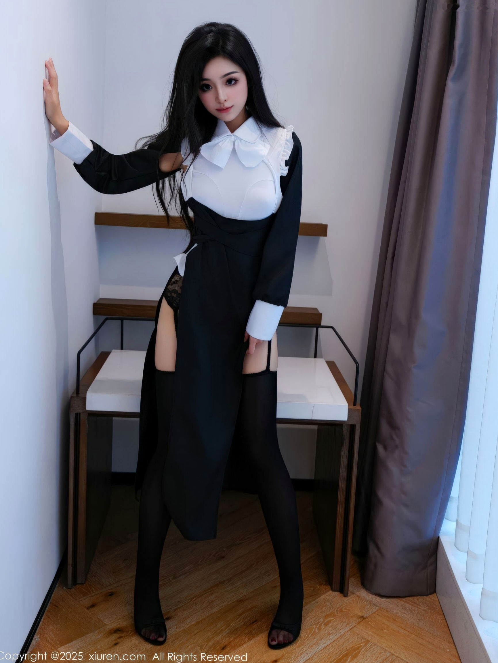 秀人网11059白琮瑗:极致诱惑黑白情趣修女服,绝美黑丝吊带私房写真,完美曲线尽显妩媚风情