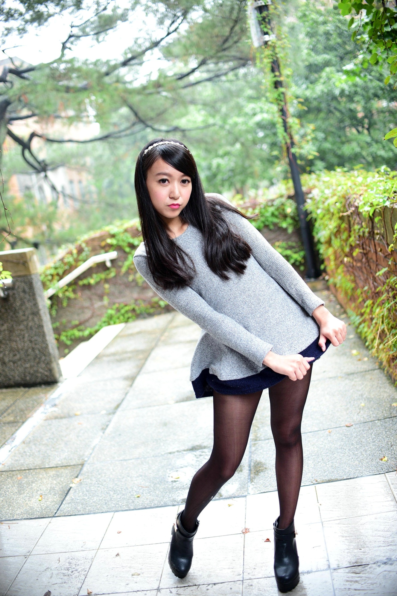 台湾正妹攸攸《台湾大学清新外拍》:初恋感校园风,甜美青春少女写真集