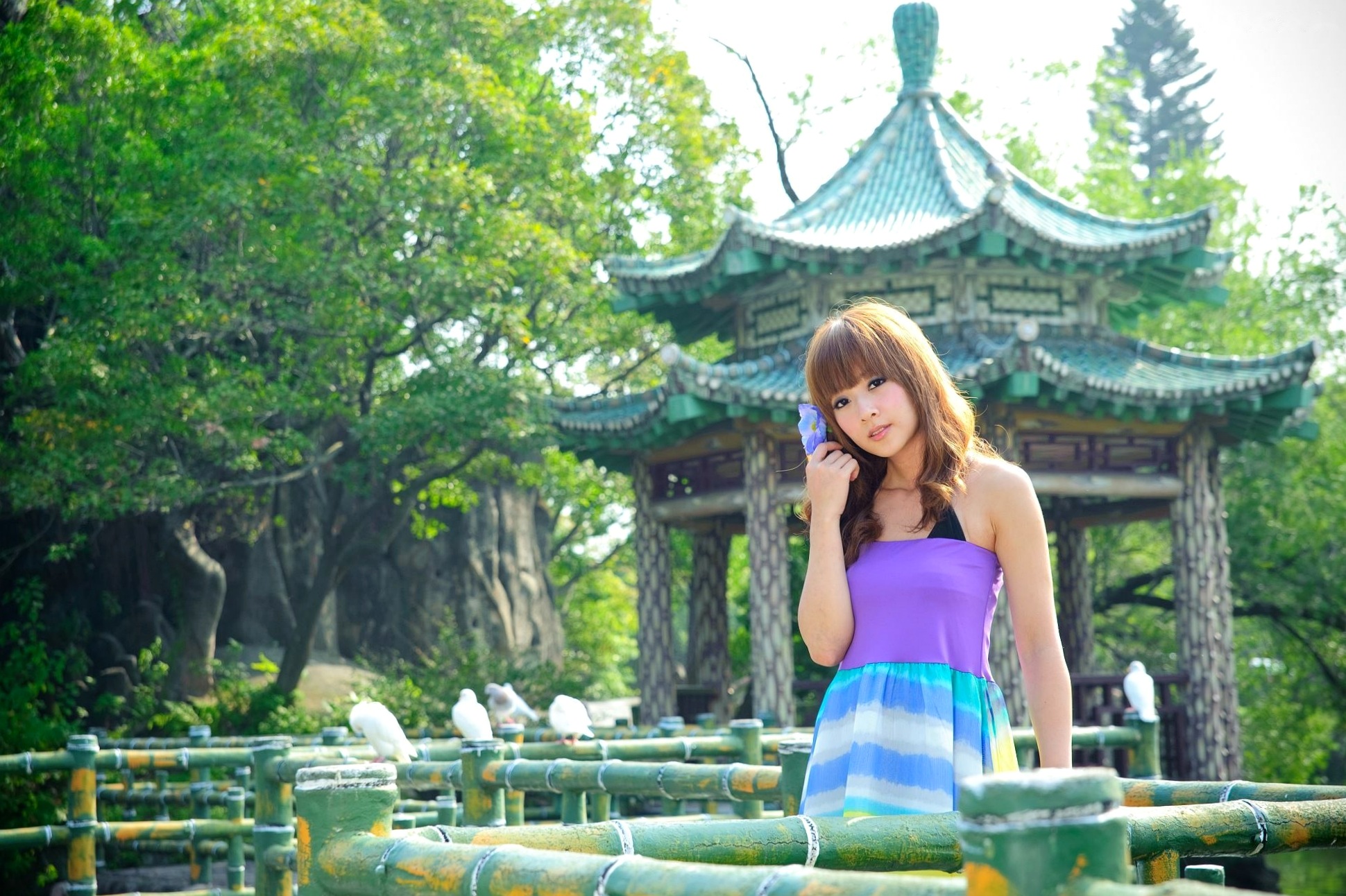 台湾正妹Mikako/果子MM户外唯美写真,华丽宫廷风与清新夏日裙装,双溪公园士林官邸赏心悦目实拍