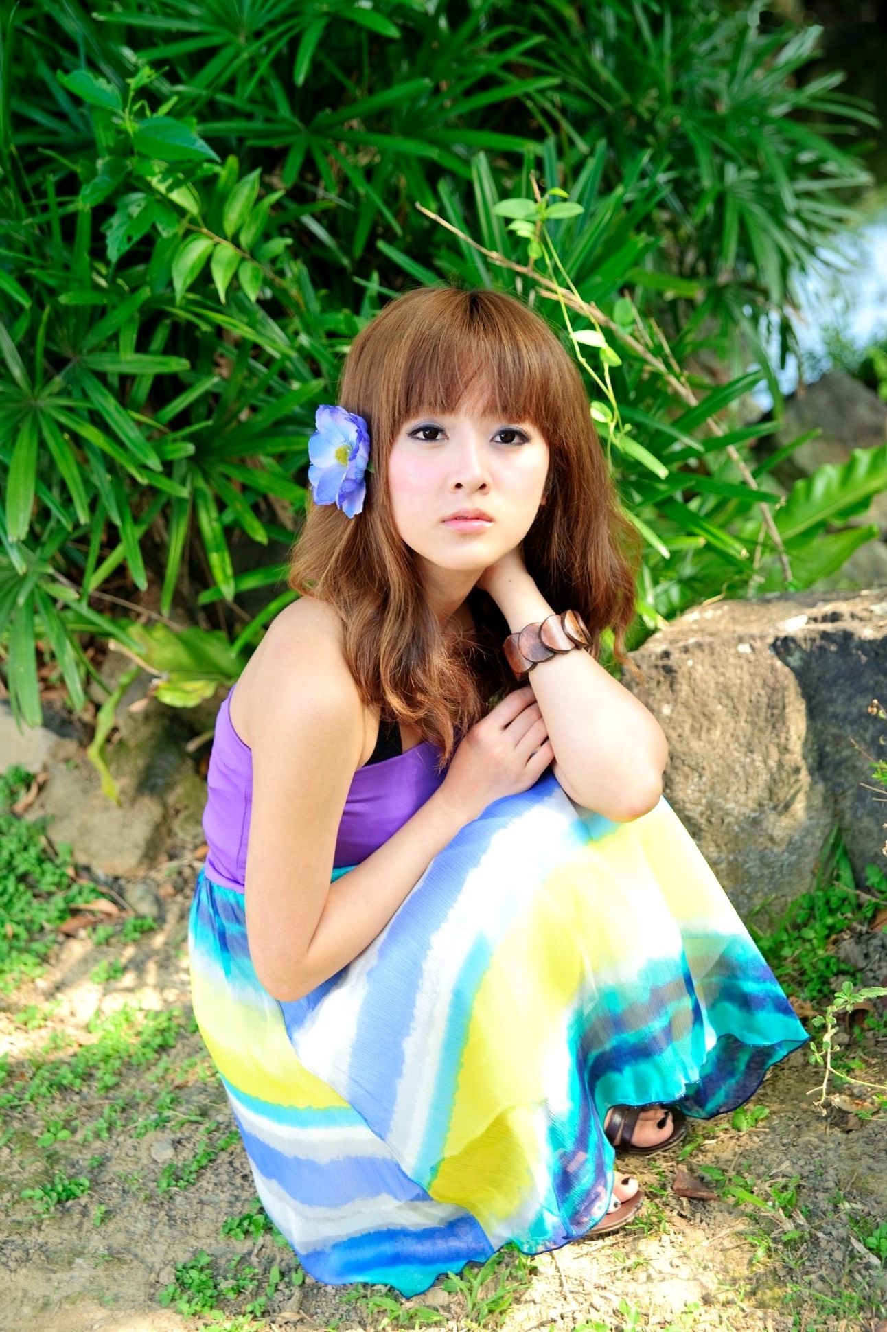 台湾正妹Mikako/果子MM户外唯美写真,华丽宫廷风与清新夏日裙装,双溪公园士林官邸赏心悦目实拍