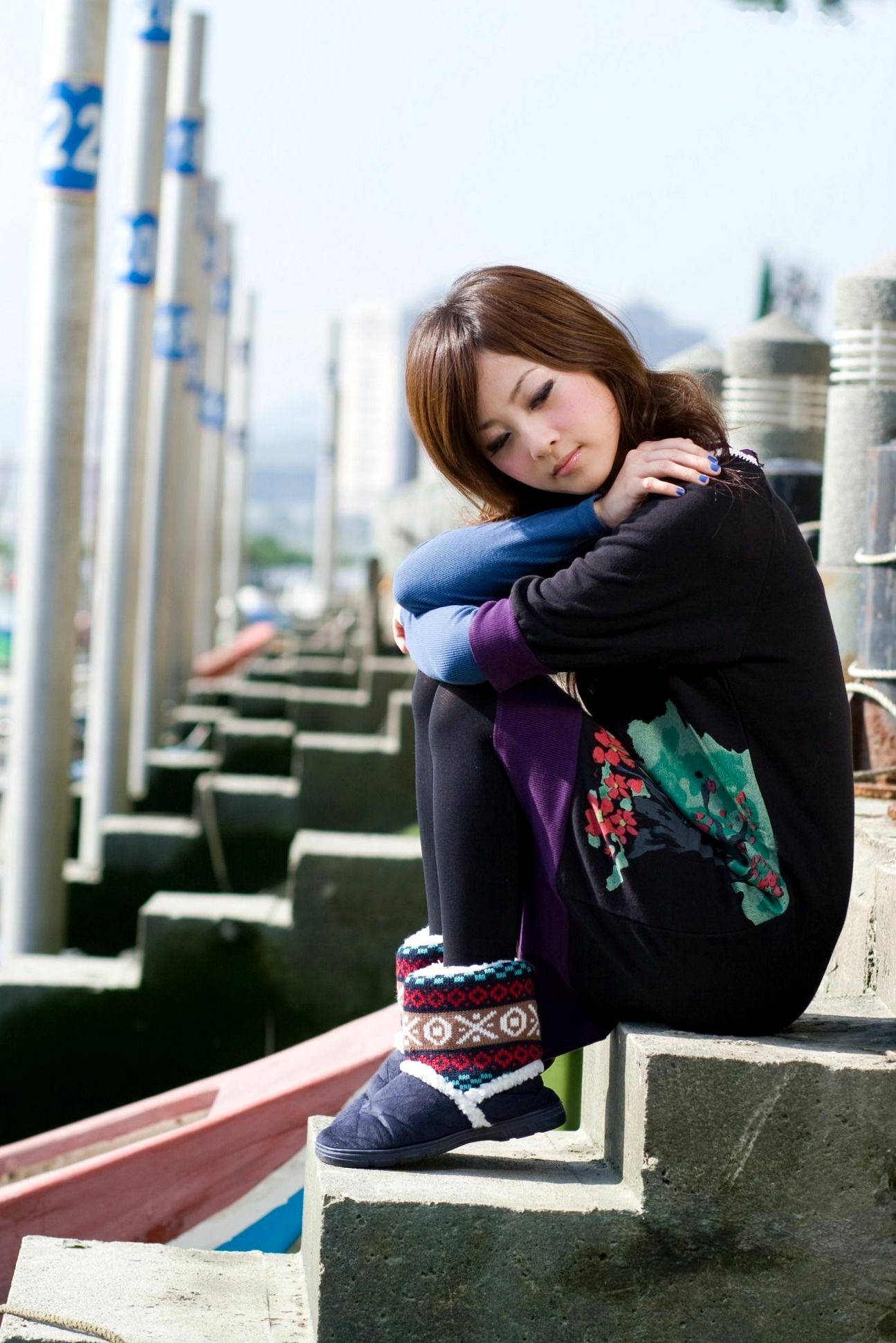 台湾正妹张凯洁/张允霏《關渡外拍》双麻花辫青春少女清新户外写真集
