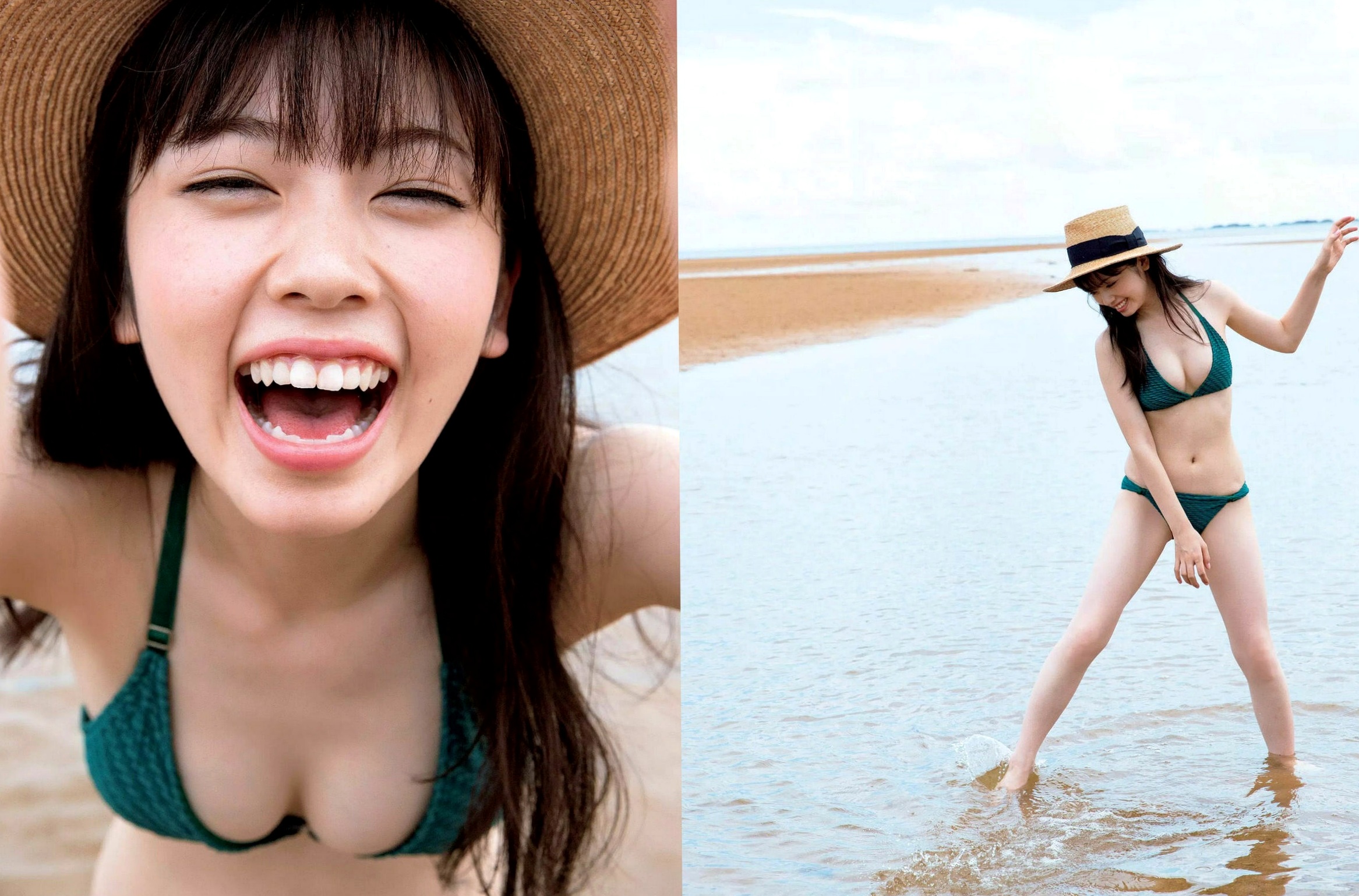 FLASH杂志写真_笕美和子 小芝风花 中丸シオン_2019元旦比基尼海滩与海洋馆私房视觉图集
