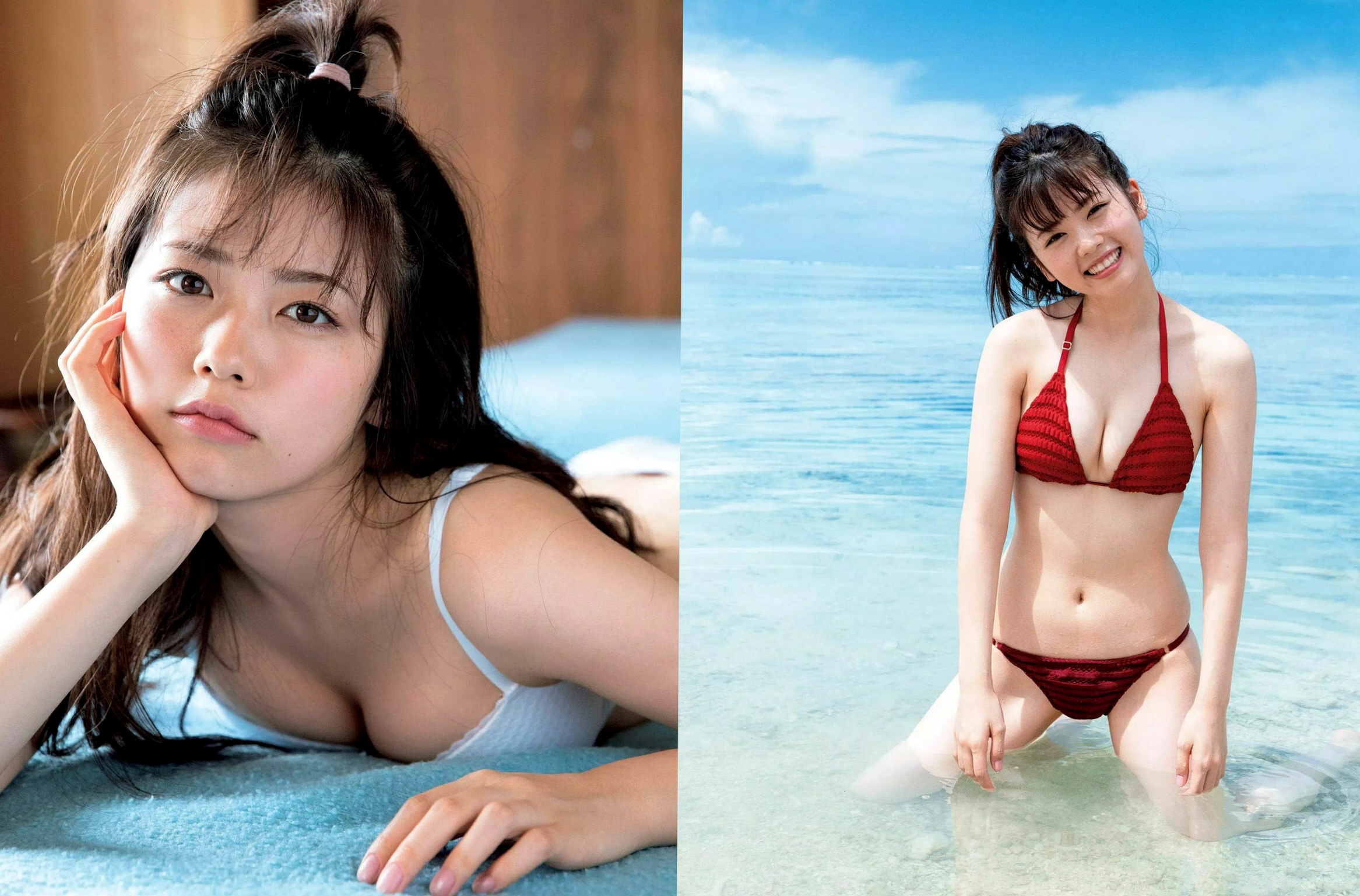 FLASH杂志写真_笕美和子 小芝风花 中丸シオン_2019元旦比基尼海滩与海洋馆私房视觉图集