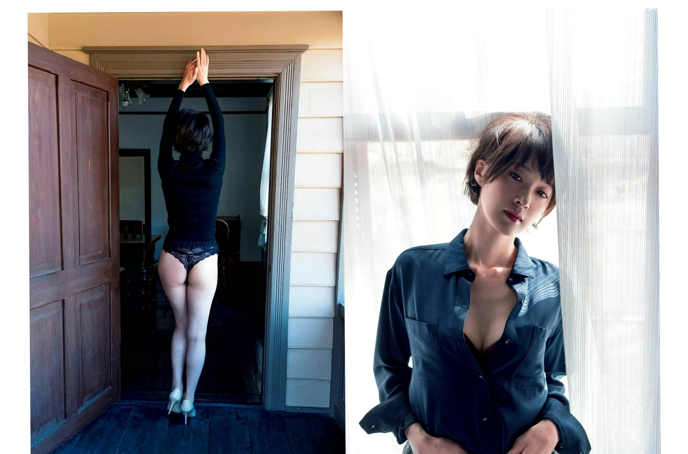 FLASH杂志写真_笕美和子 小芝风花 中丸シオン_2019元旦比基尼海滩与海洋馆私房视觉图集