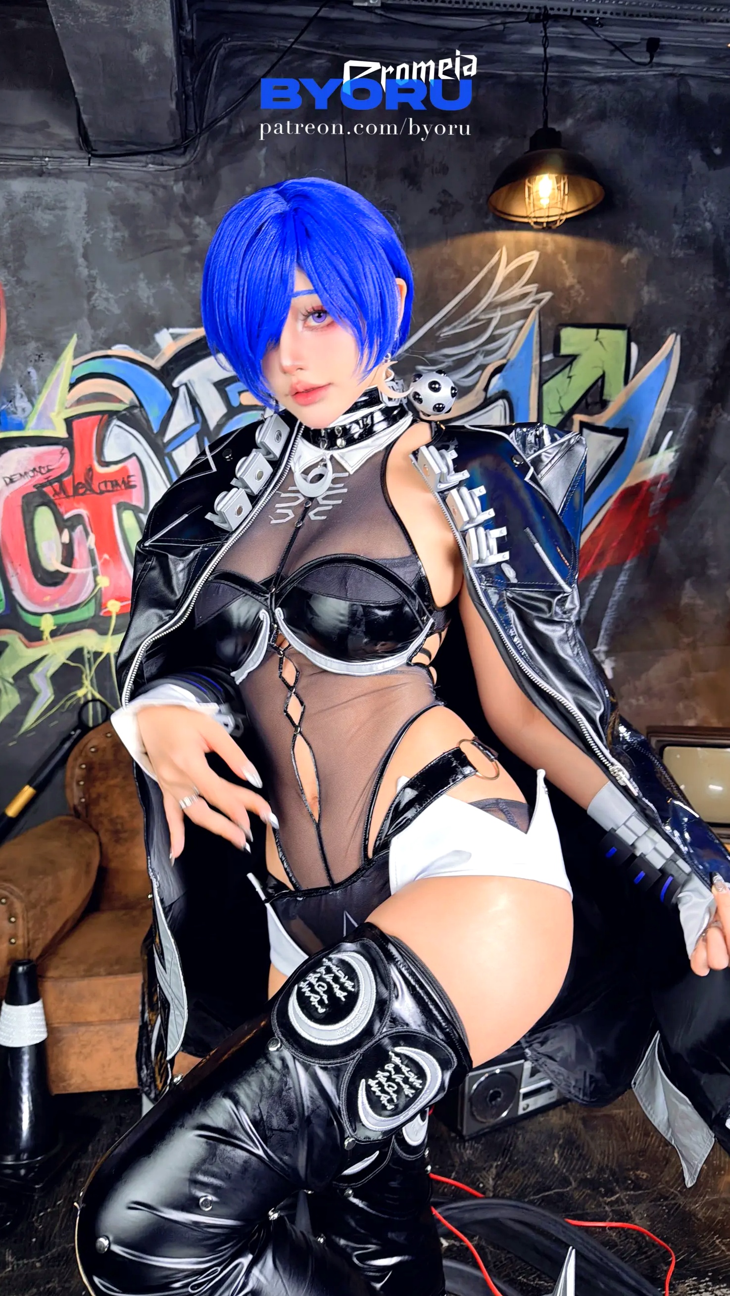Gallery - Byoru - 绝区零Cosplay性感连体衣写真,极致身材与前卫涂鸦风格,大尺度福利套图性感角色扮演大尺度诱惑美腿 女神私房照_秀色女神