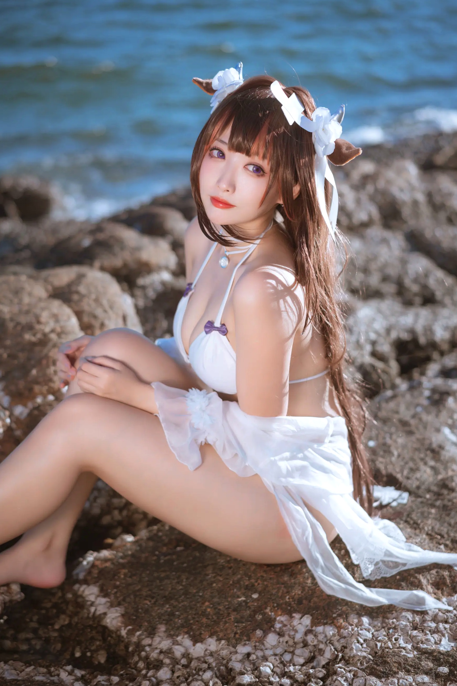 宫本樱《碧蓝航线》槛野Cosplay写真,性感女仆与比基尼诱惑大尺度套图