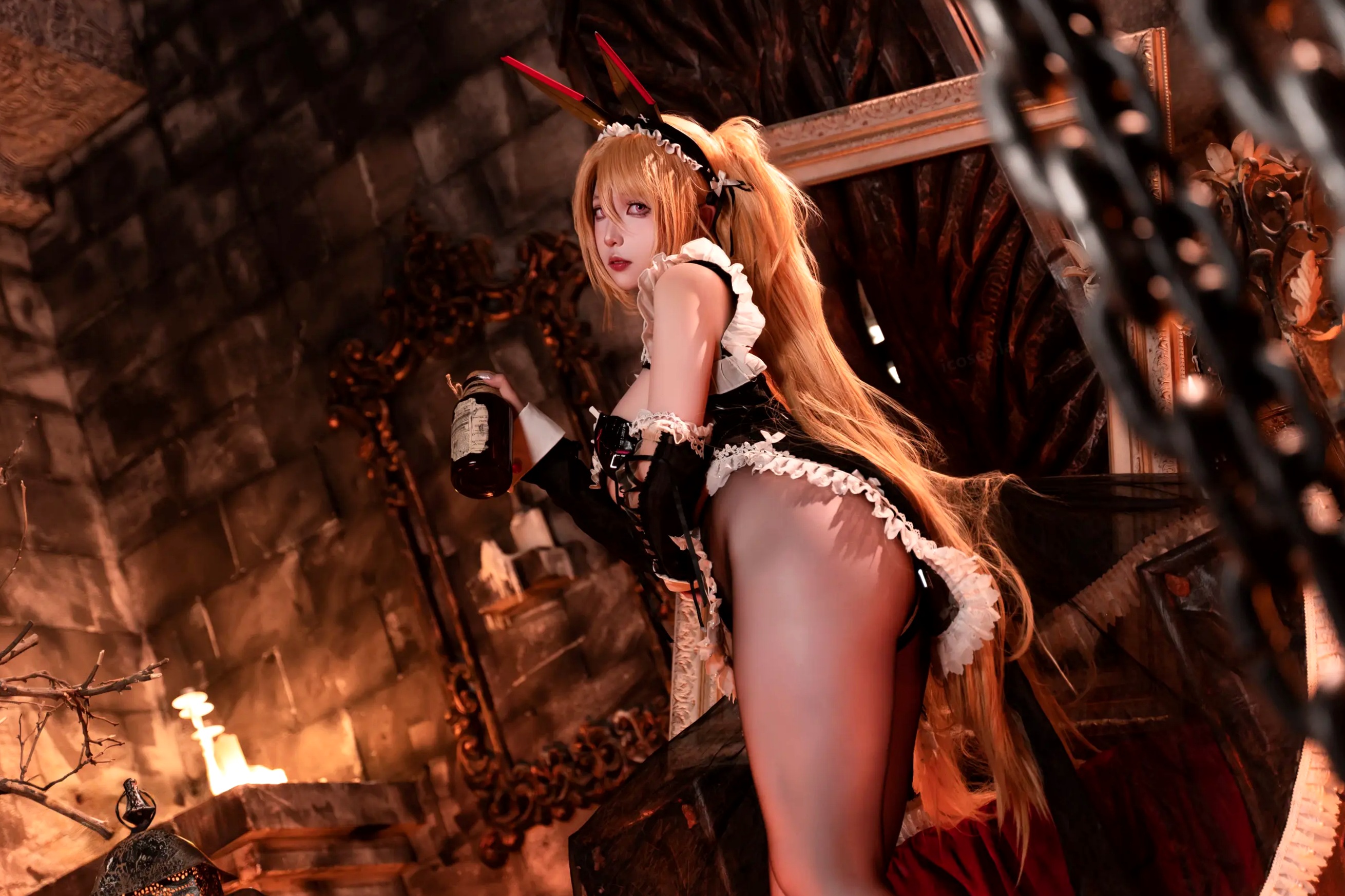 小和甜酒 - 交错战线咎瓦尤斯女仆暗黑哥特风cosplay 私房美腿诱惑大尺度套图
