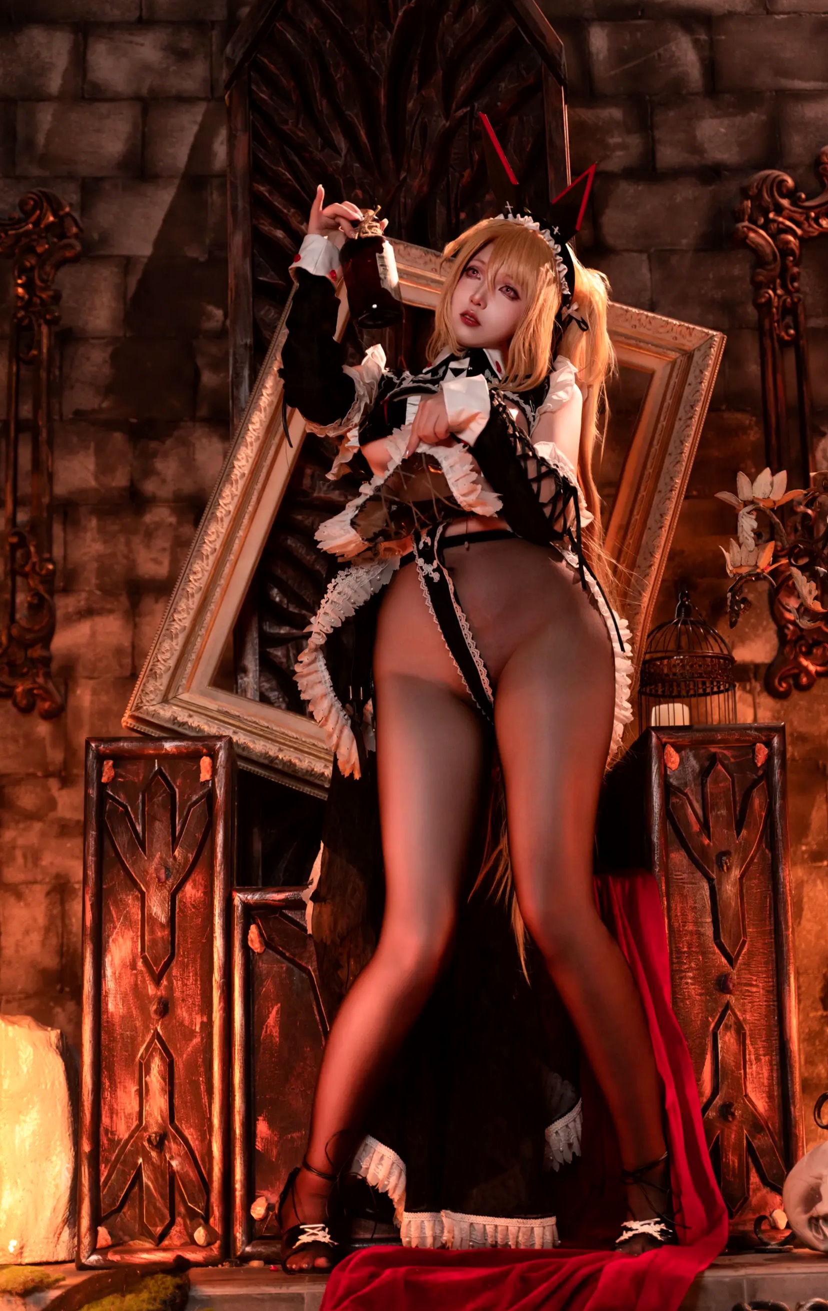 小和甜酒 - 交错战线咎瓦尤斯女仆暗黑哥特风cosplay 私房美腿诱惑大尺度套图